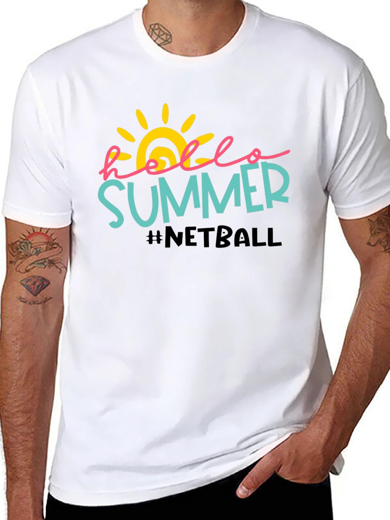 Hello Summer Netball Graphic Tee
