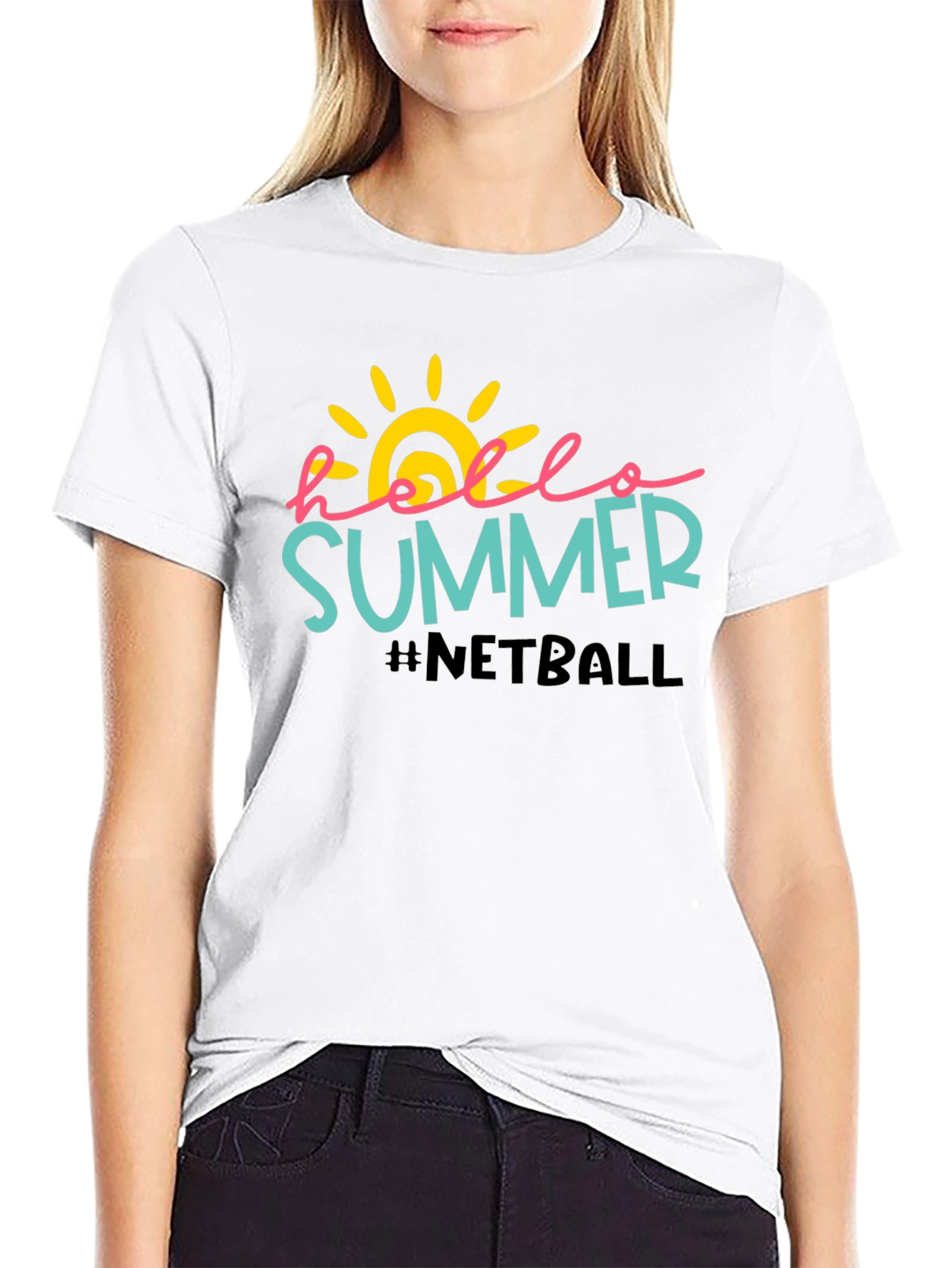 Hello Summer Netball Graphic Tee