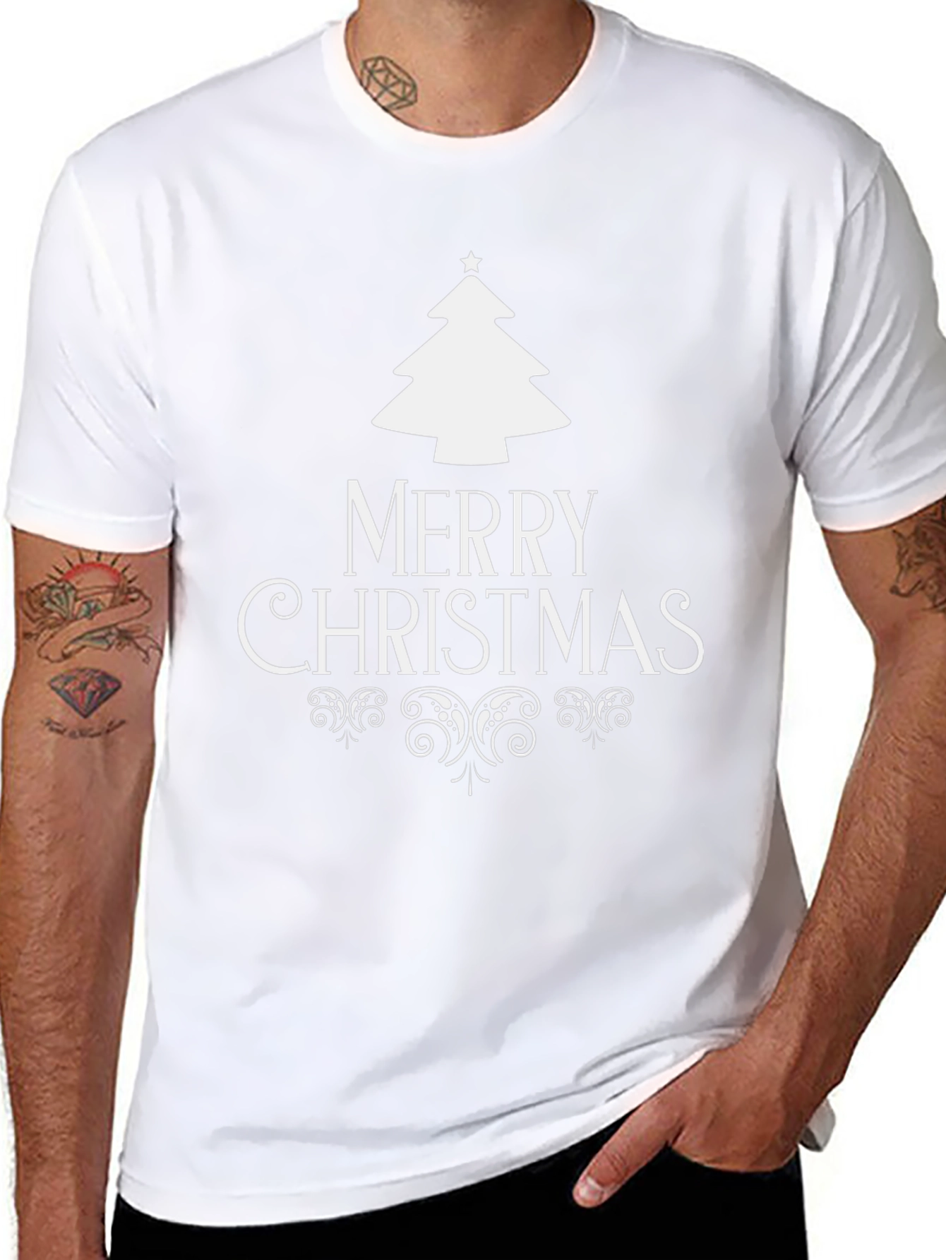 Festive Merry Christmas Tree Graphic T-Shirt