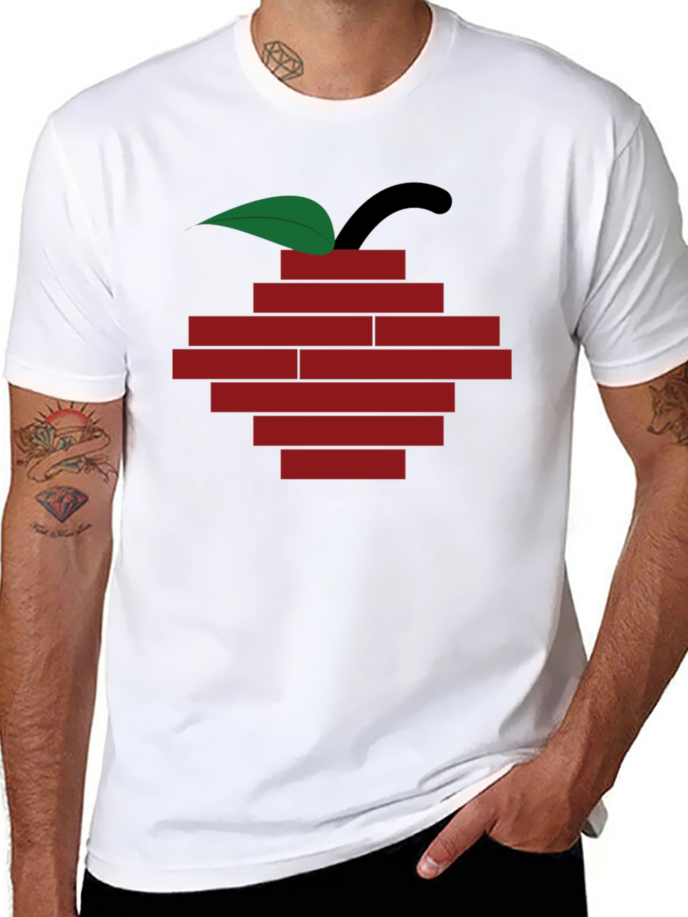 Brick Apple Graphic Tee - Modern Urban Style
