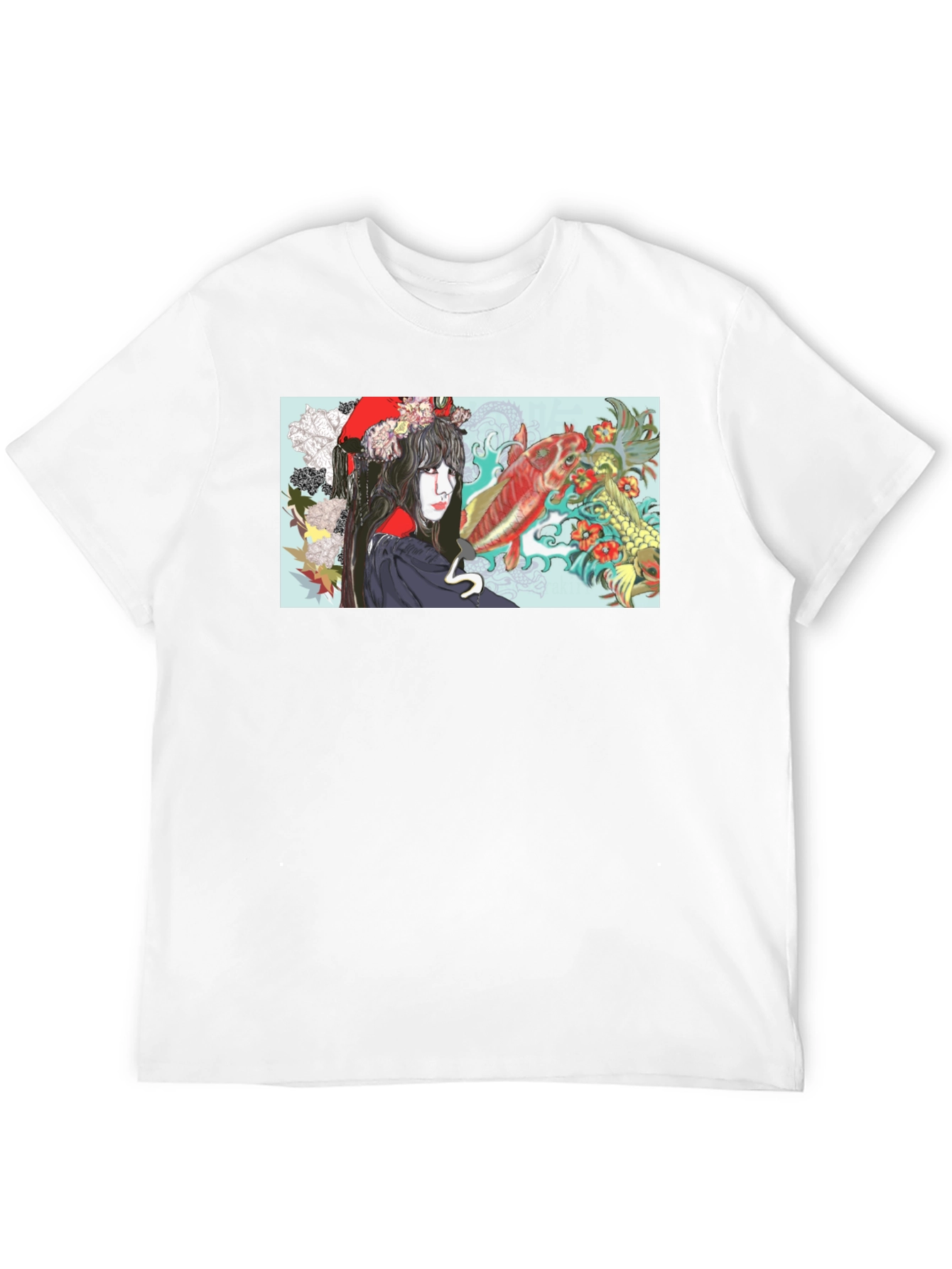 Koi Fish Geisha Graphic T-Shirt