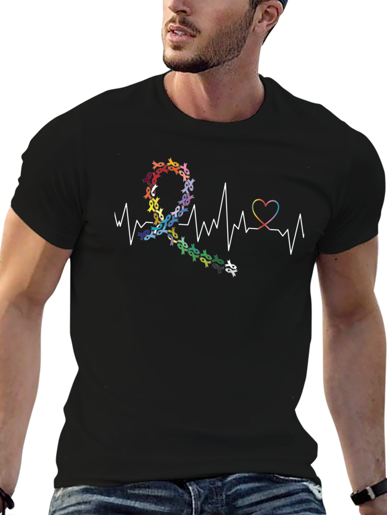 Autism Awareness Heartbeat Ribbon T-Shirt