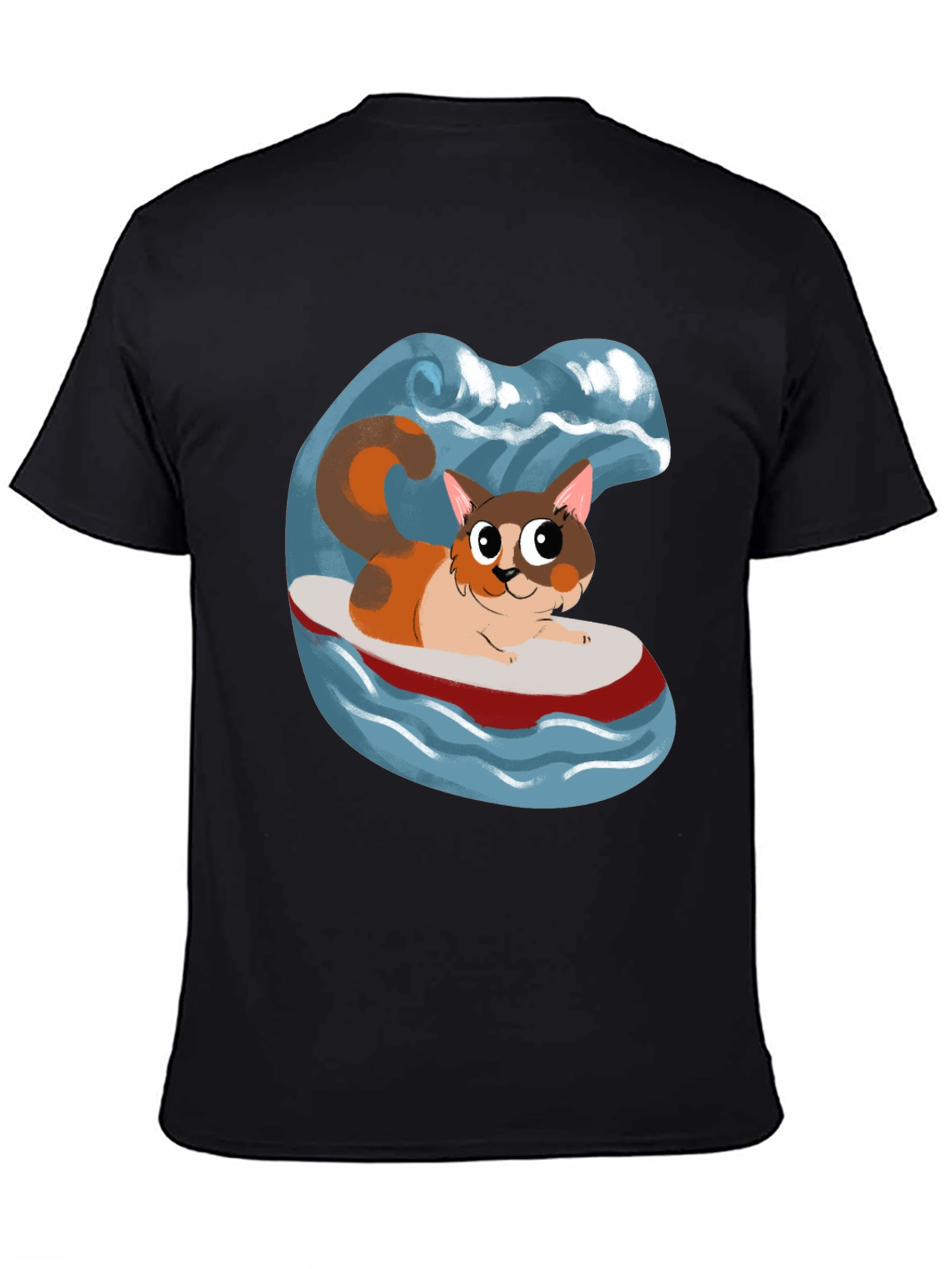 Cat Surfboard T-Shirt - Fun Graphic Tee