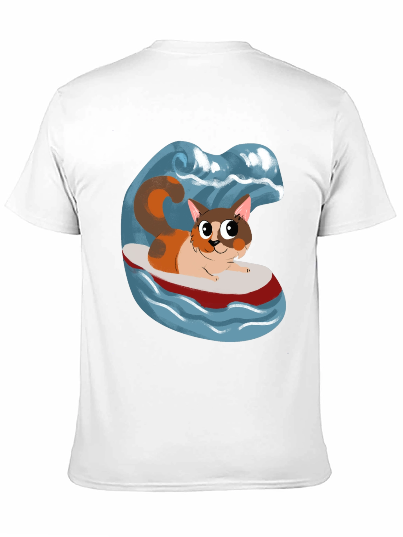 Cat Surfboard T-Shirt - Fun Graphic Tee