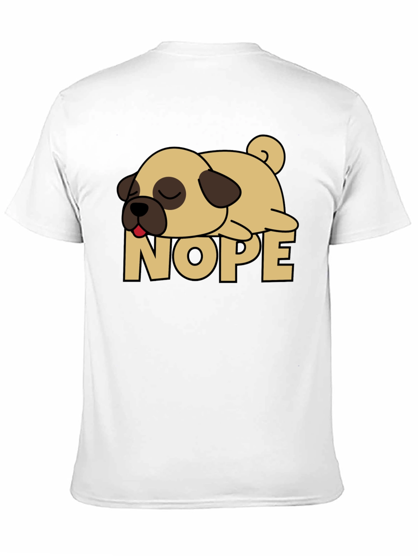 Nope Lazy Pug Graphic Tee - Black
