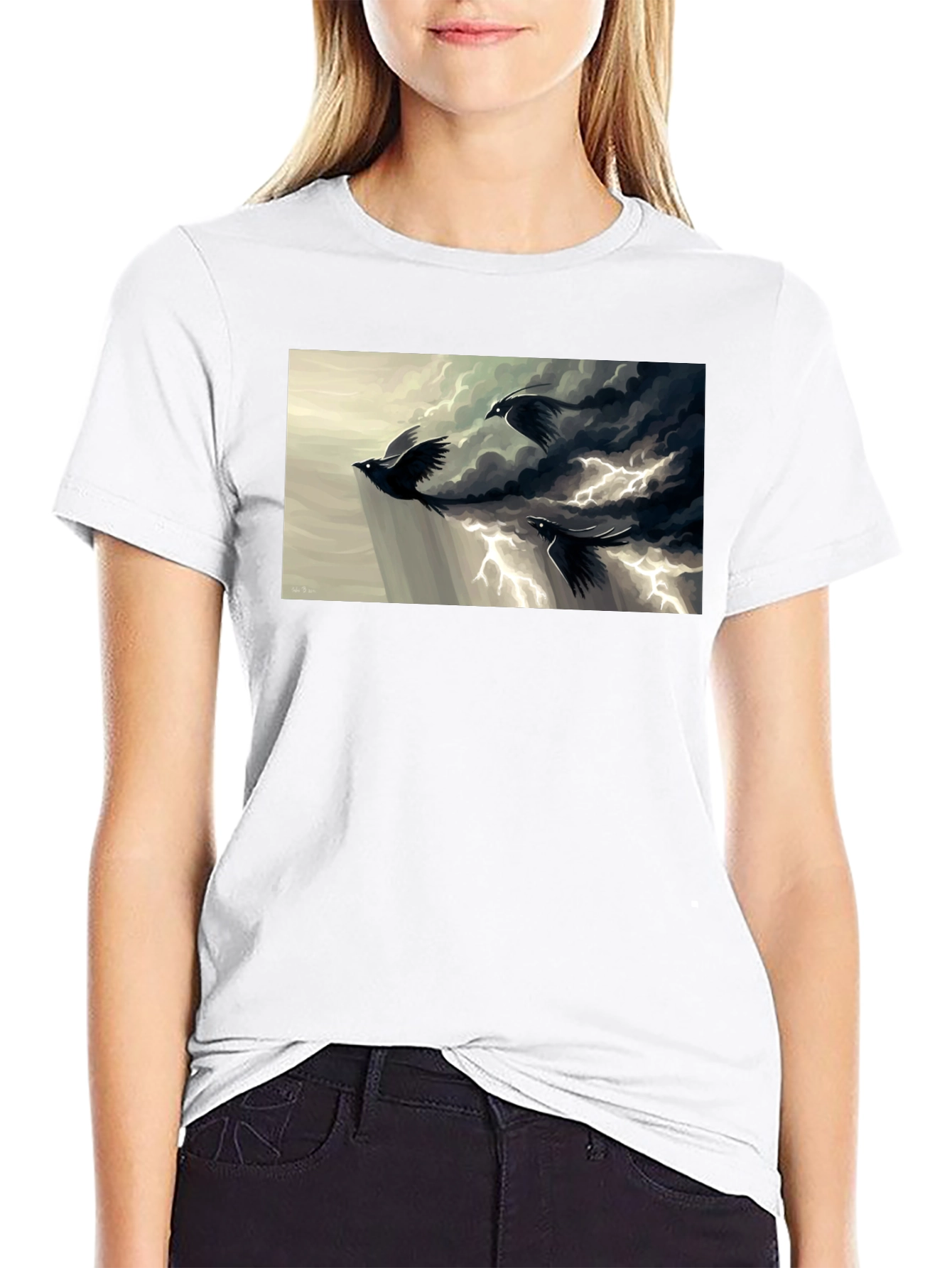 Raven Lightning Black T-Shirt