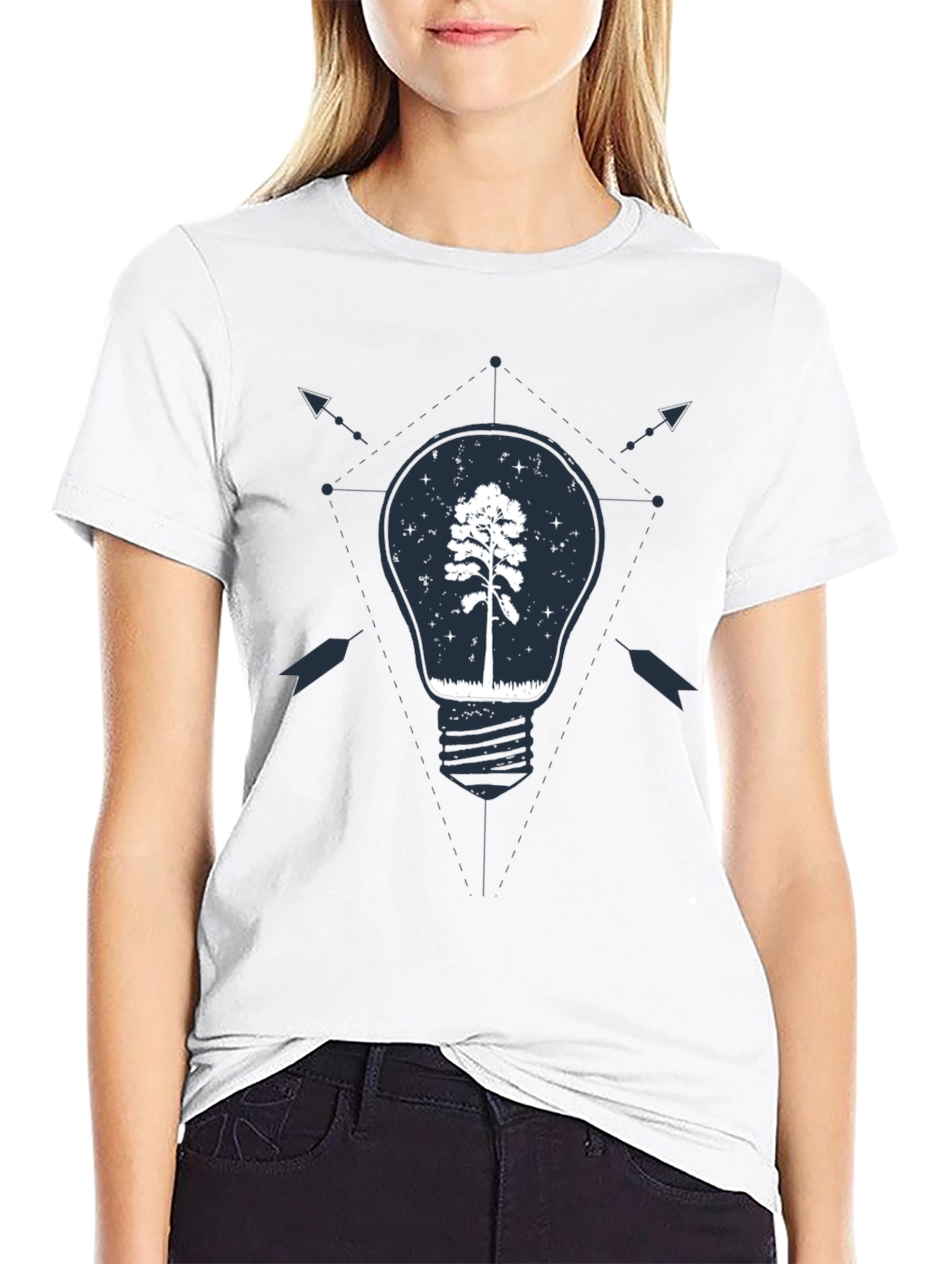 Tree Bulb Graphic Tee - Nature Inspired Design
