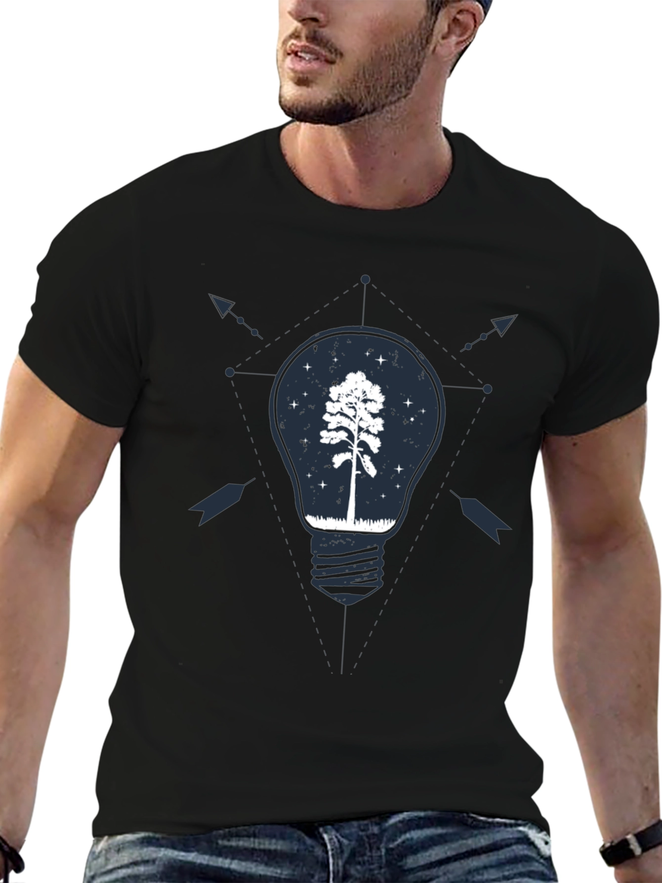 Tree Bulb Graphic Tee - Nature Inspired Design
