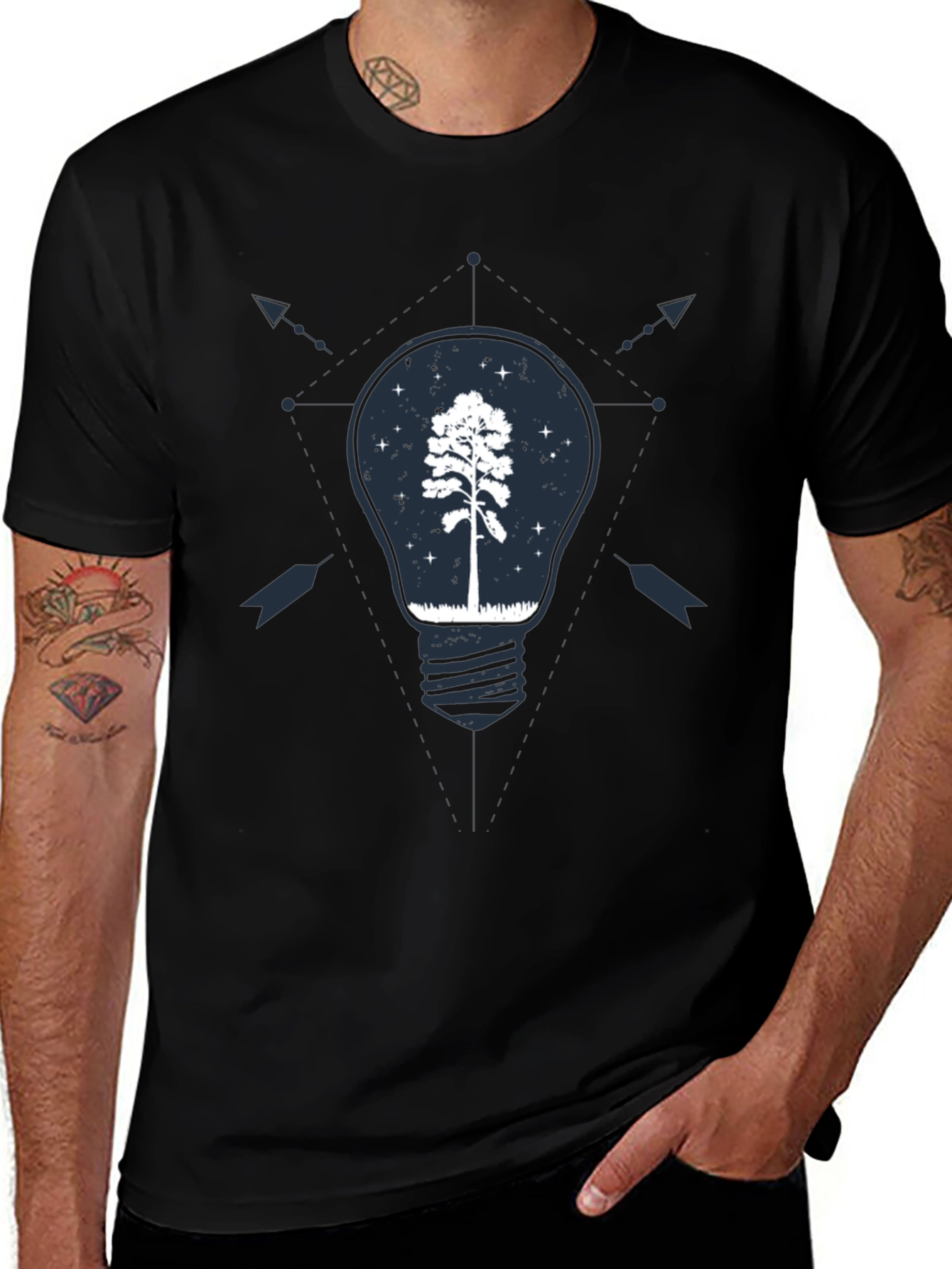 Tree Bulb Graphic Tee - Nature Inspired Design
