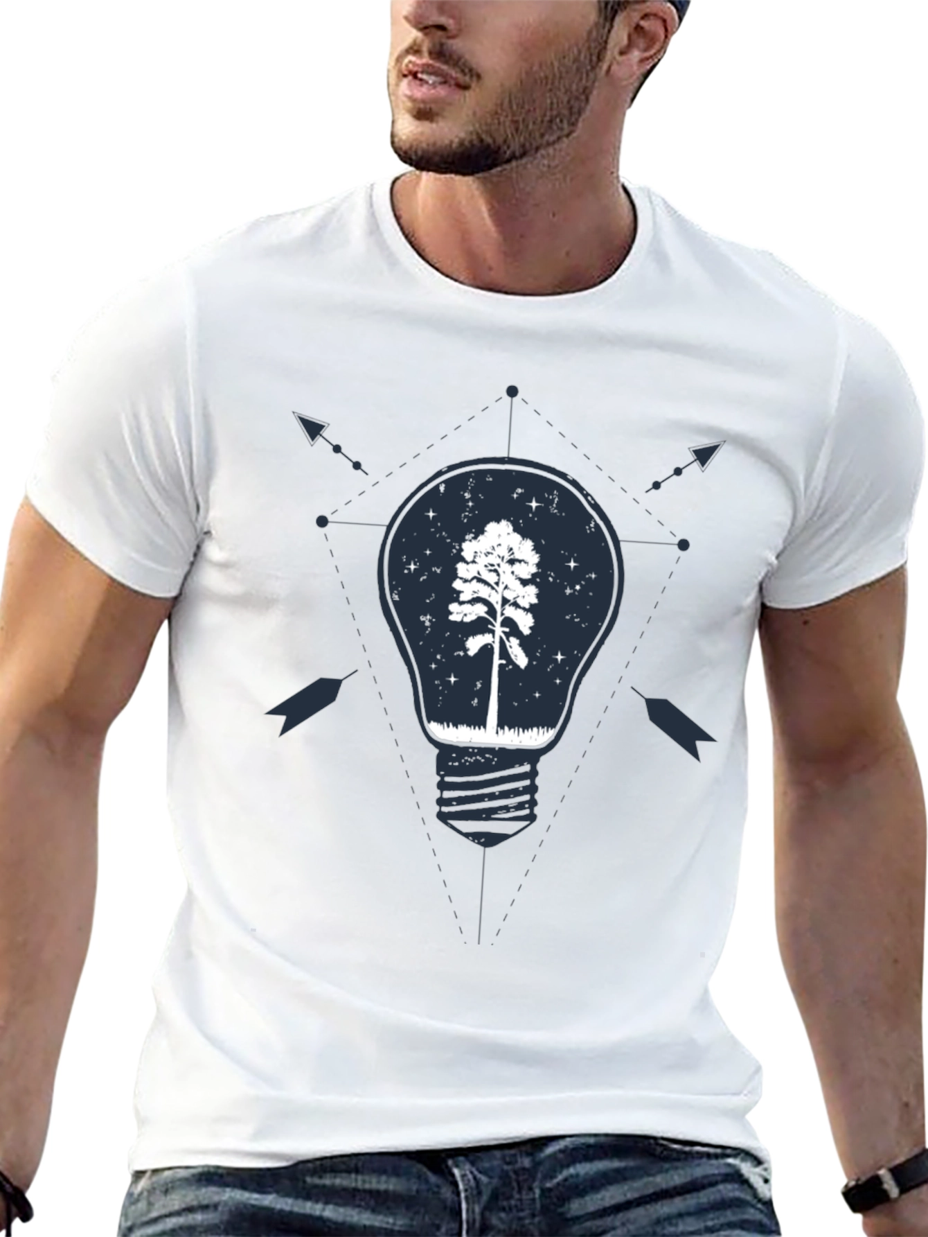 Tree Bulb Graphic Tee - Nature Inspired Design