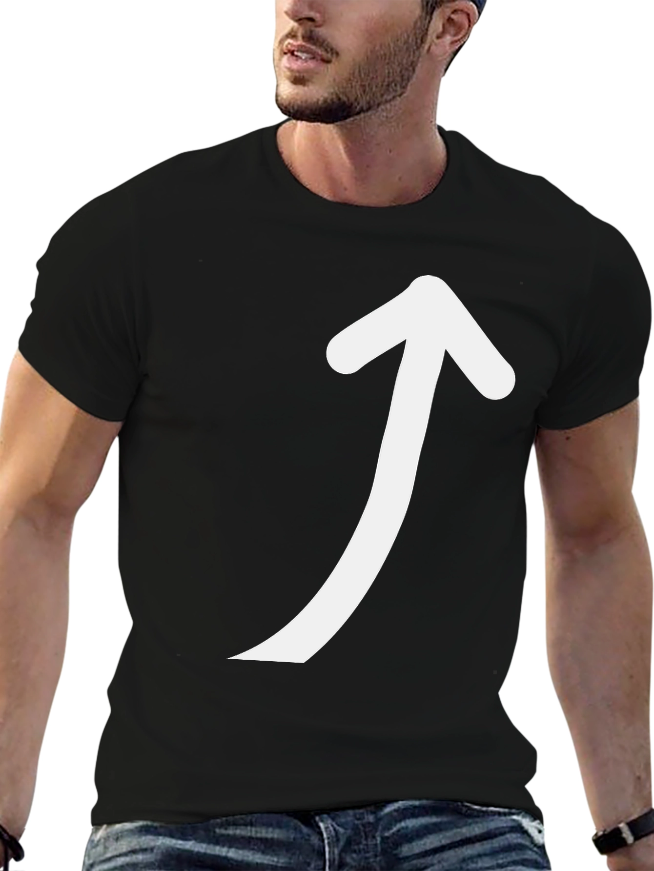Arrow Up Graphic Black T-Shirt - Directional Style