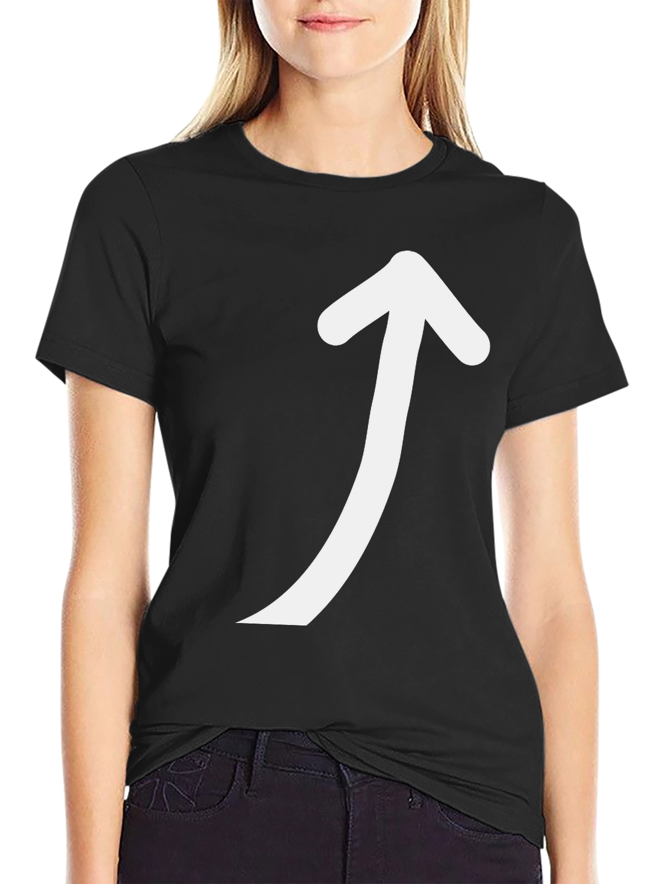 Arrow Up Graphic Black T-Shirt - Directional Style