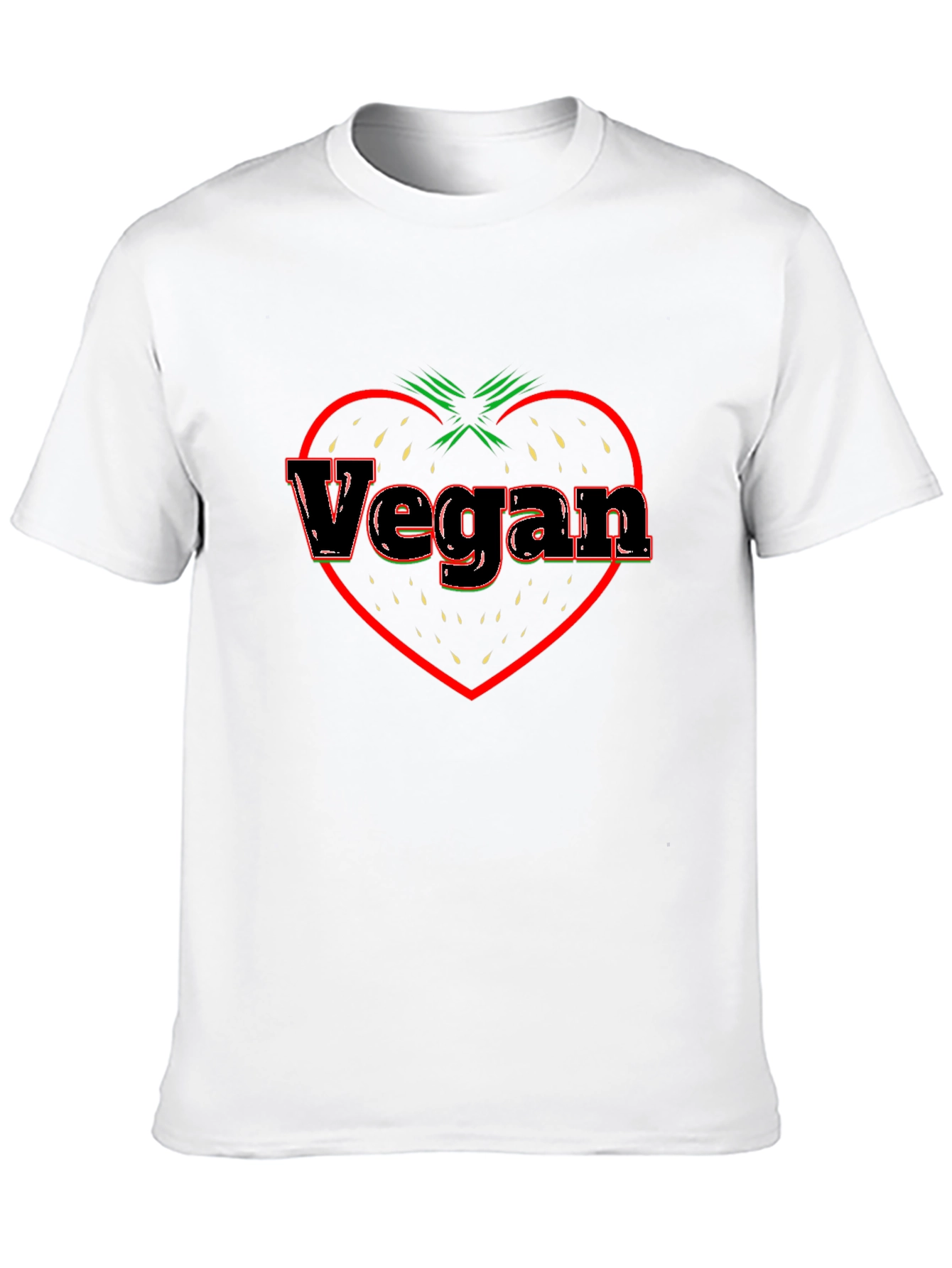 Vegan Strawberry Heart T-Shirt