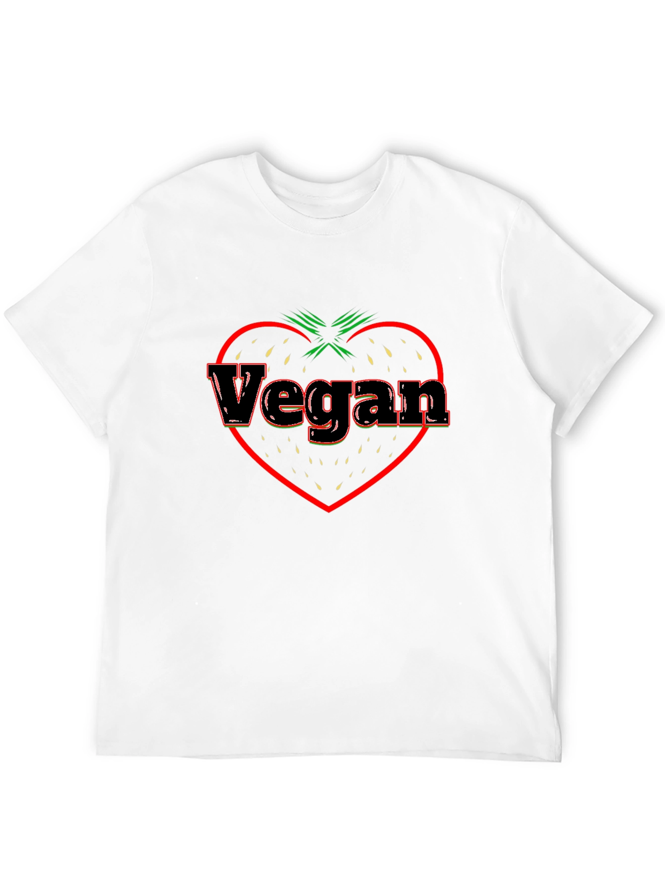 Vegan Strawberry Heart T-Shirt