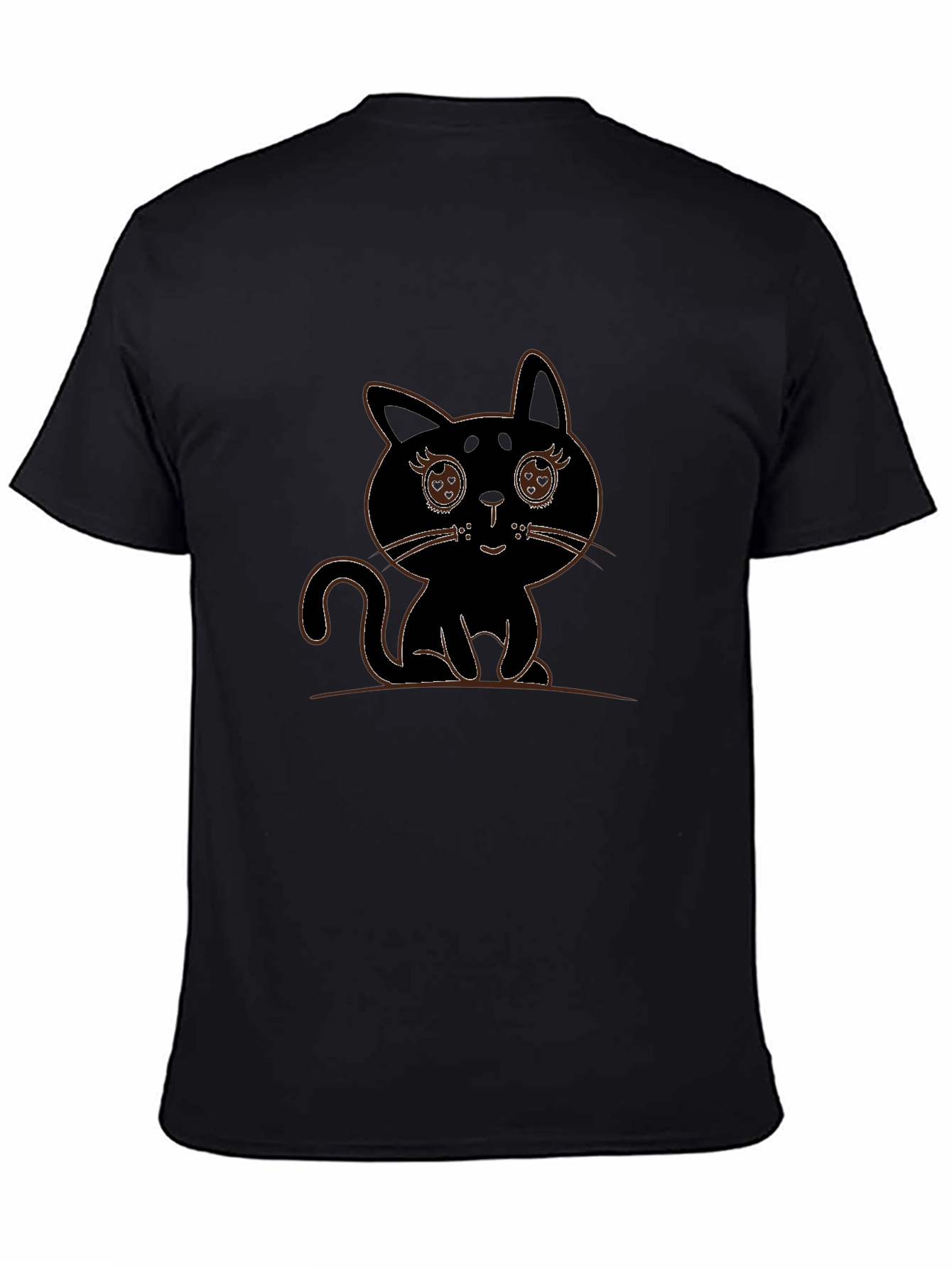 Cute Black Cat Graphic Tee - Mens