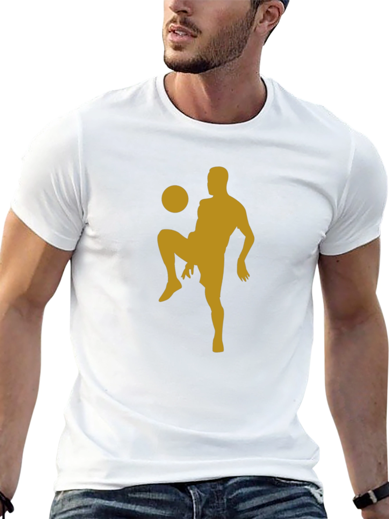 Soccer Silhouette Black T-Shirt