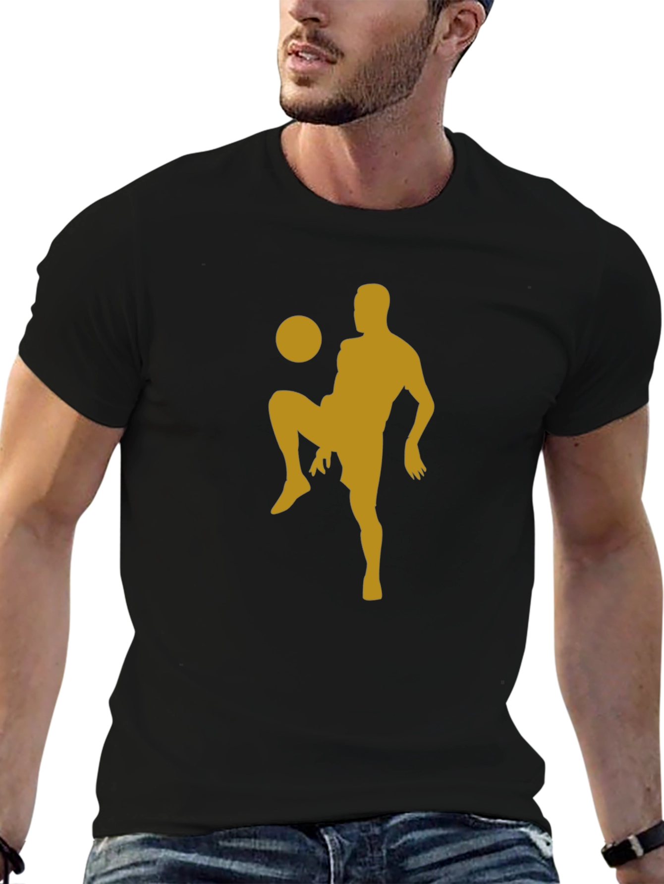 Soccer Silhouette Black T-Shirt