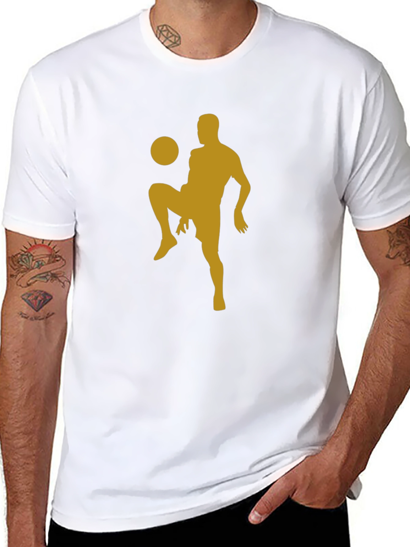 Soccer Silhouette Black T-Shirt