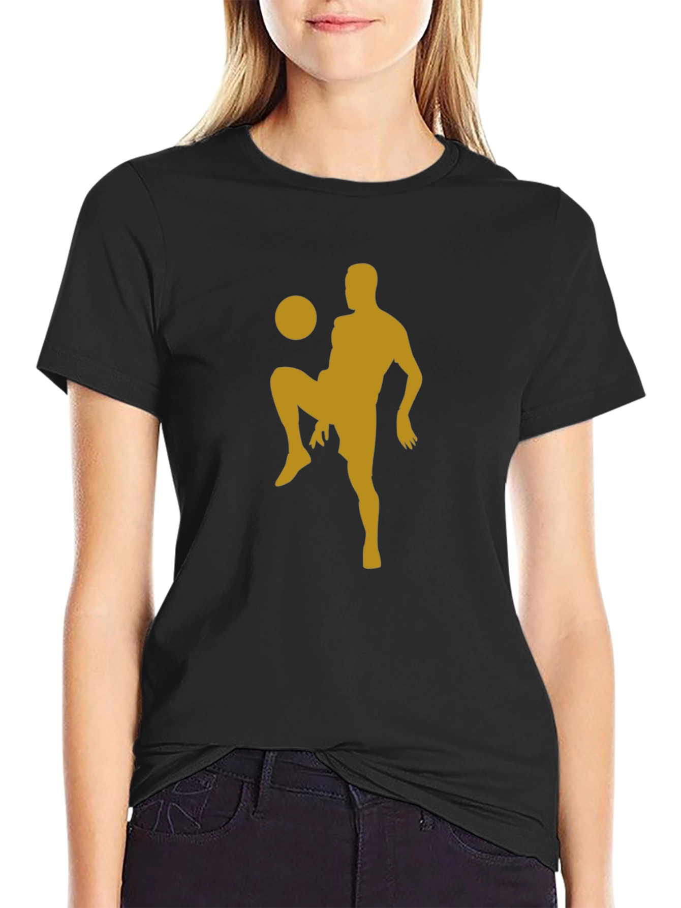 Soccer Silhouette Black T-Shirt