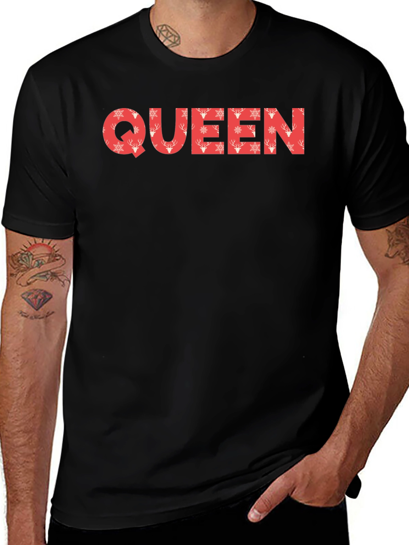 Queen Christmas Pattern Tee - Holiday Style