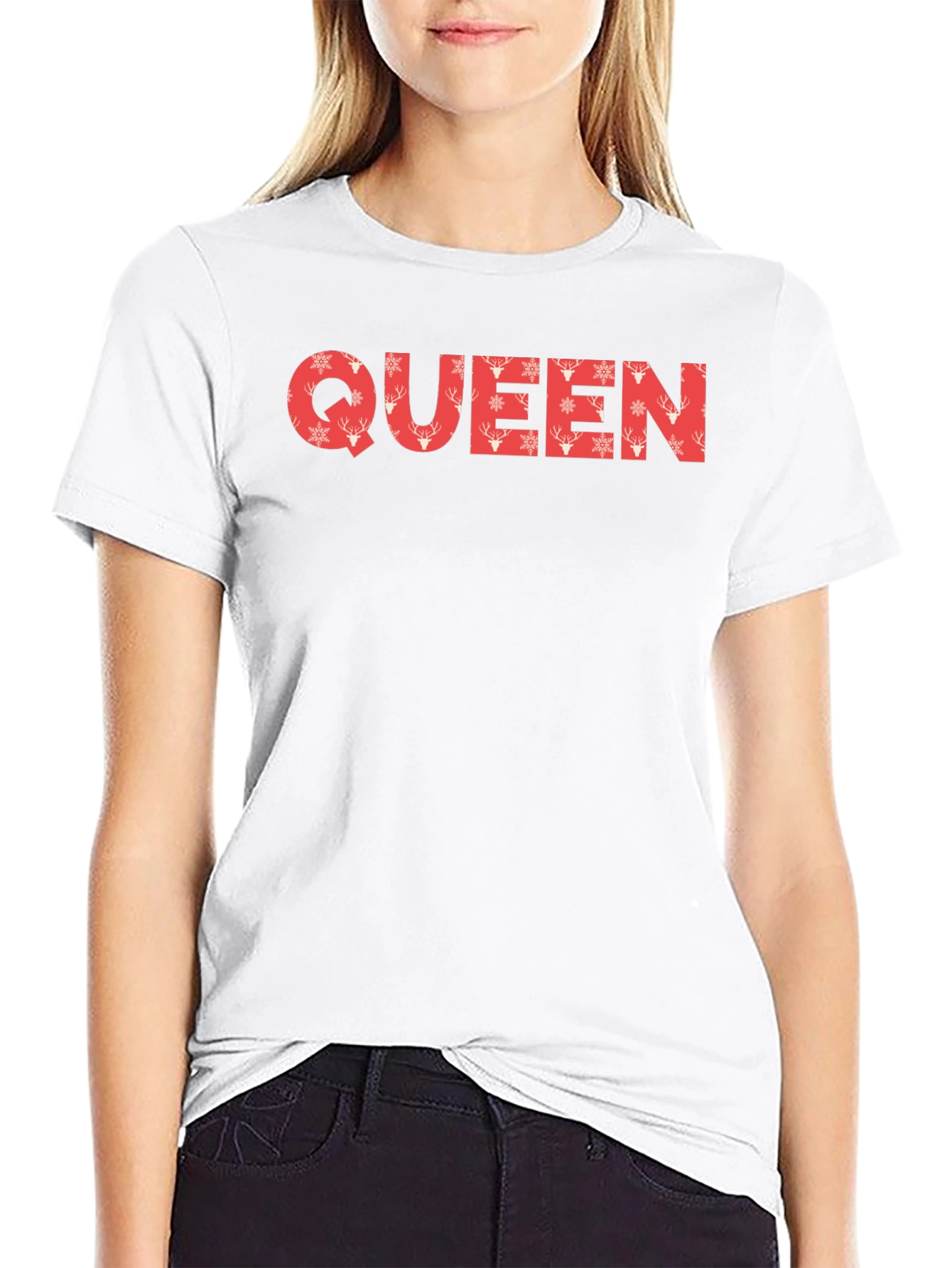 Queen Christmas Pattern Tee - Holiday Style