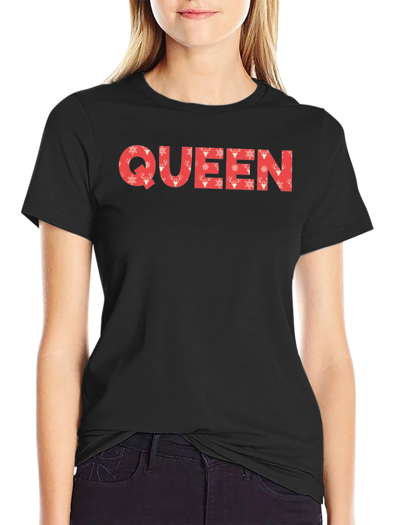 Queen Christmas Pattern Tee - Holiday Style