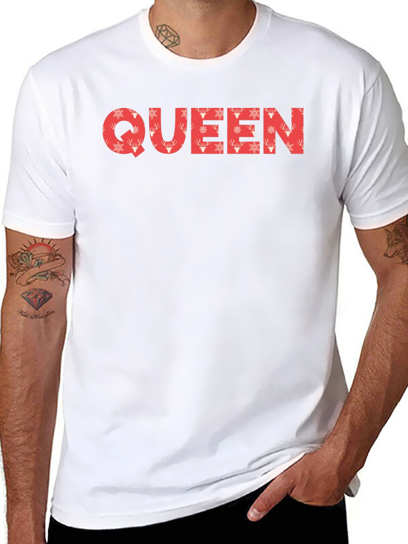 Queen Christmas Pattern Tee - Holiday Style