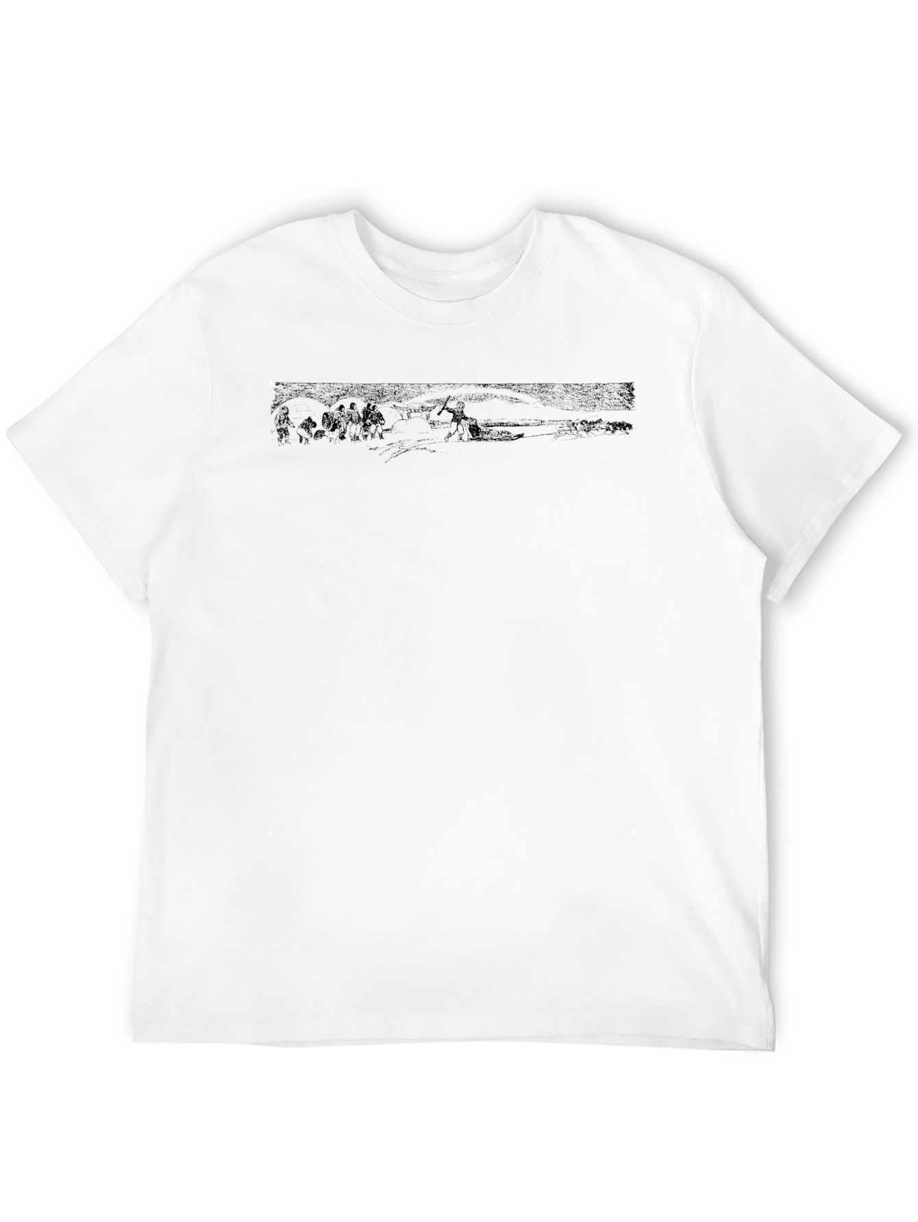 Mens Black Graphic Print Crew Neck Tee