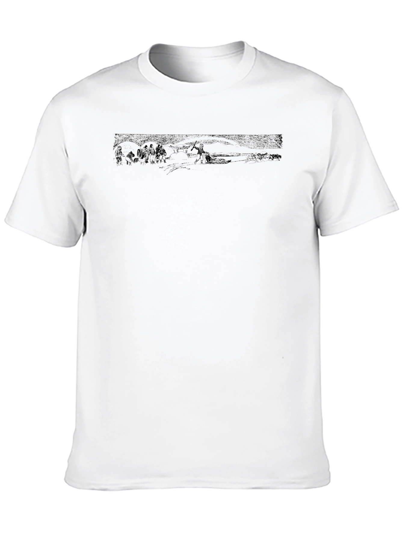 Mens Black Graphic Print Crew Neck Tee