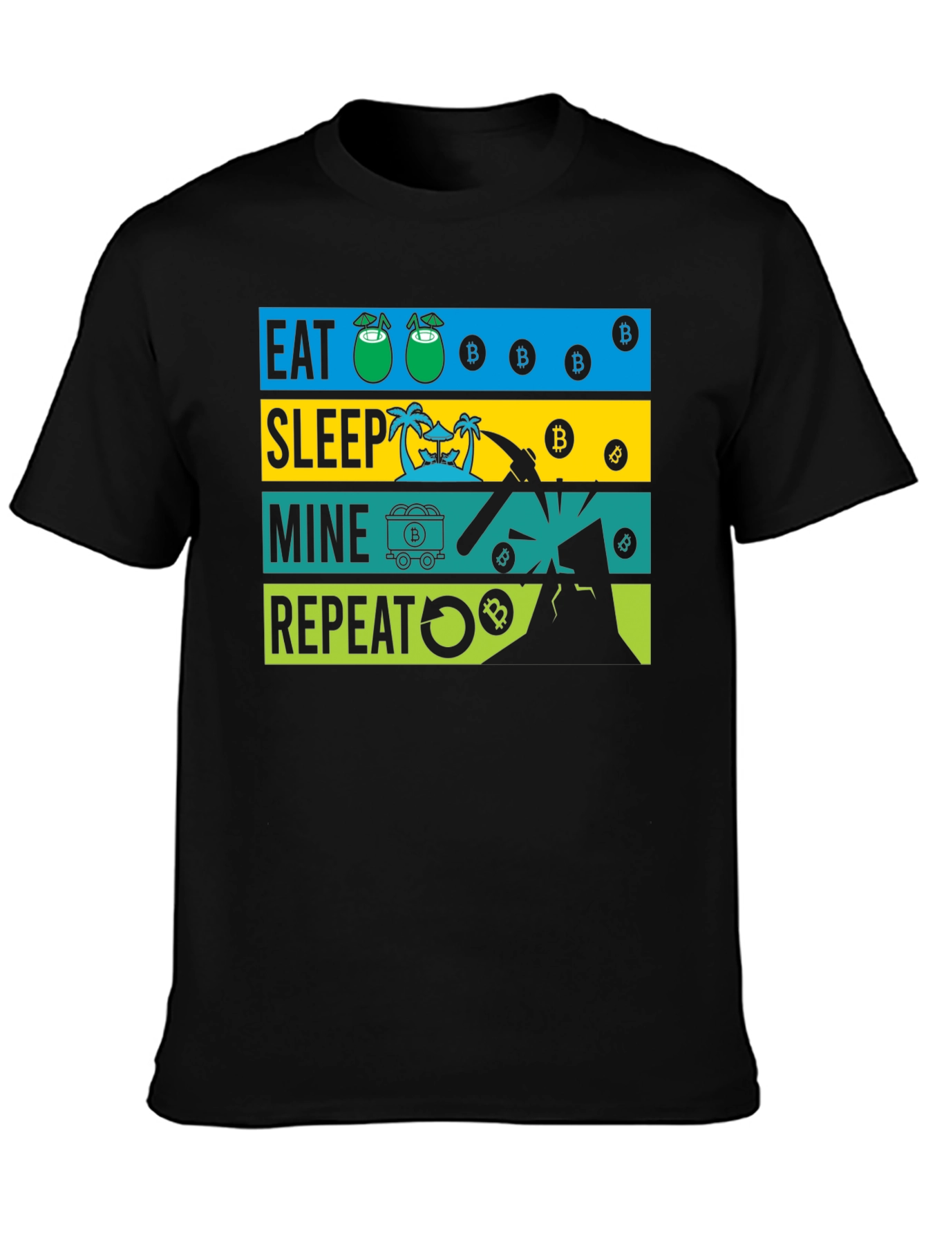 Eat Sleep Mine Repeat Bitcoin Graphic Tee