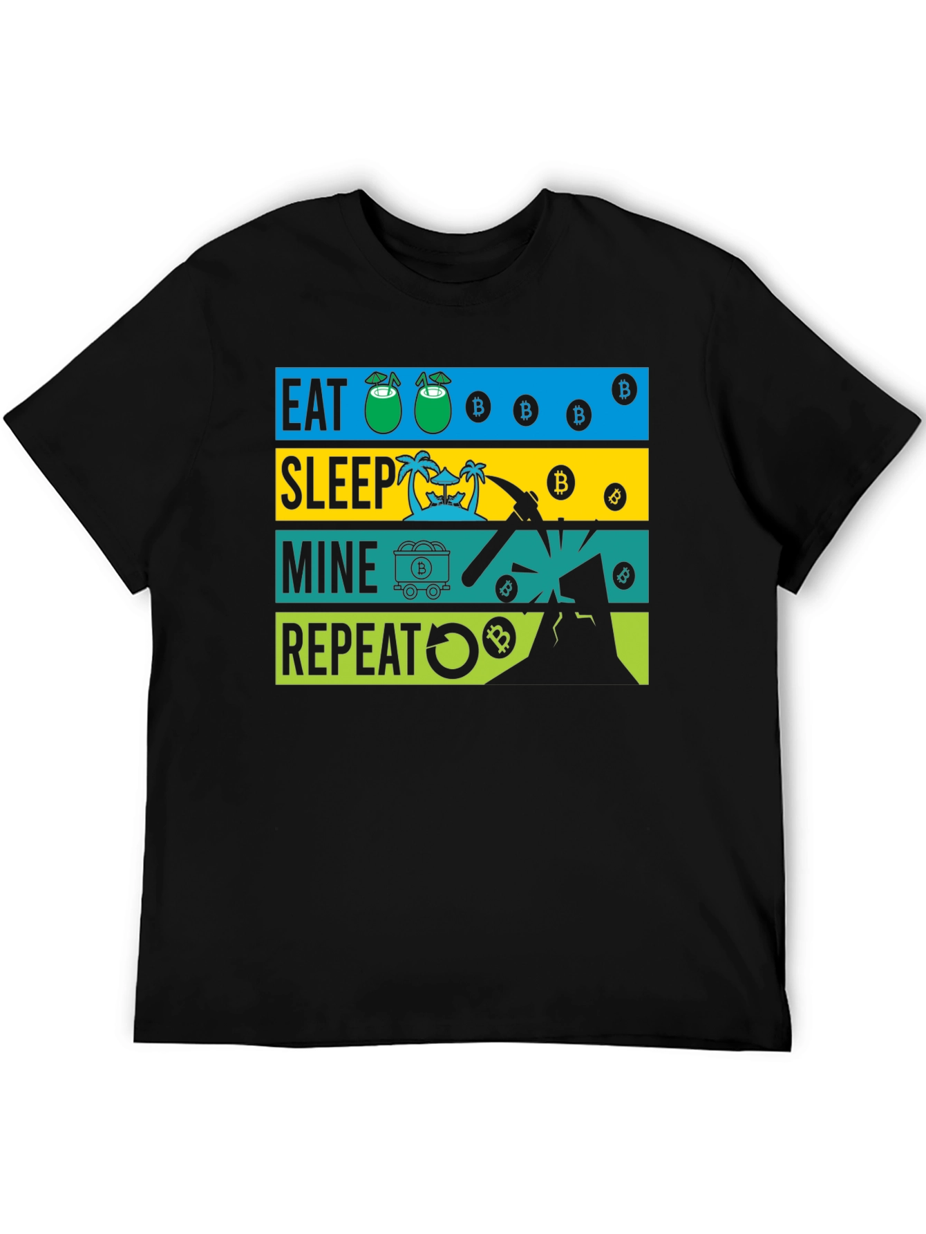Eat Sleep Mine Repeat Bitcoin Graphic Tee