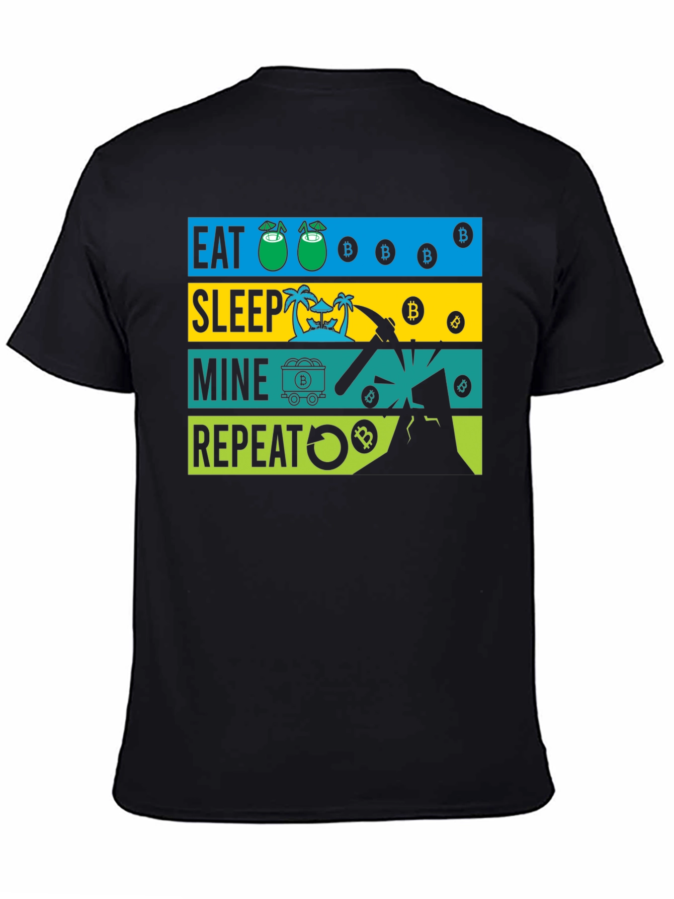 Eat Sleep Mine Repeat Bitcoin Graphic Tee