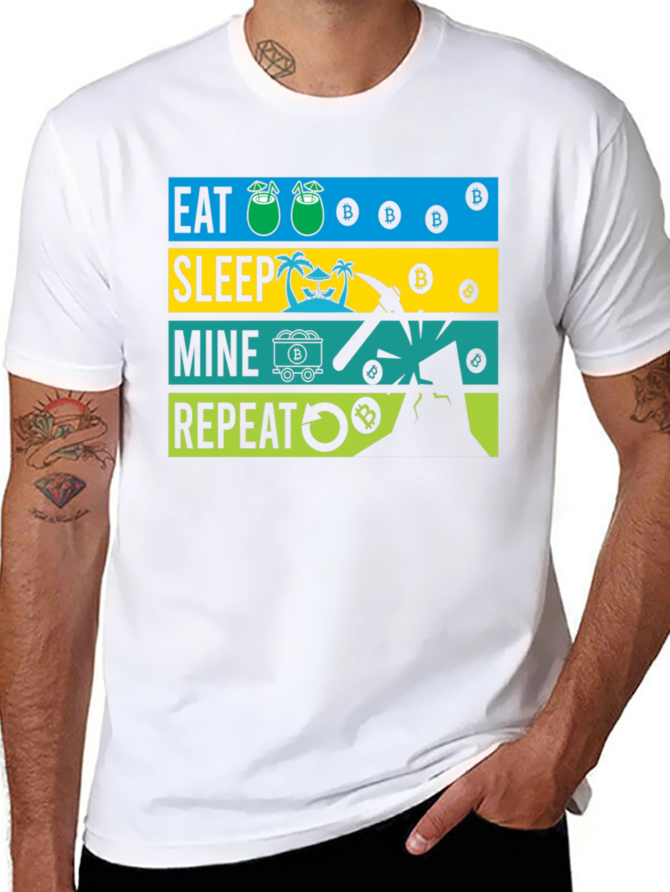 Eat Sleep Mine Repeat Bitcoin Graphic Tee
