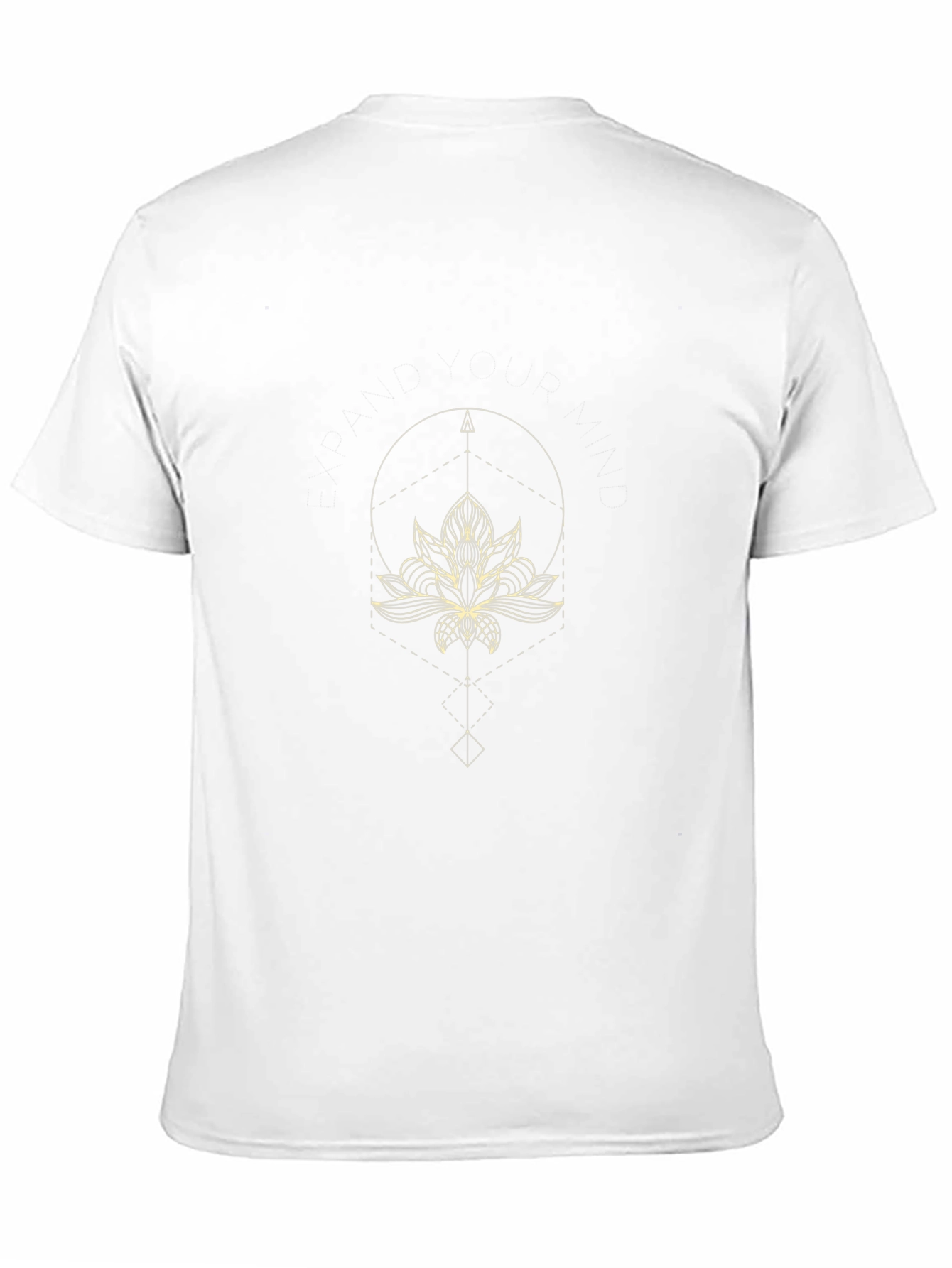 Lotus Flower Geometric Design Black T-Shirt