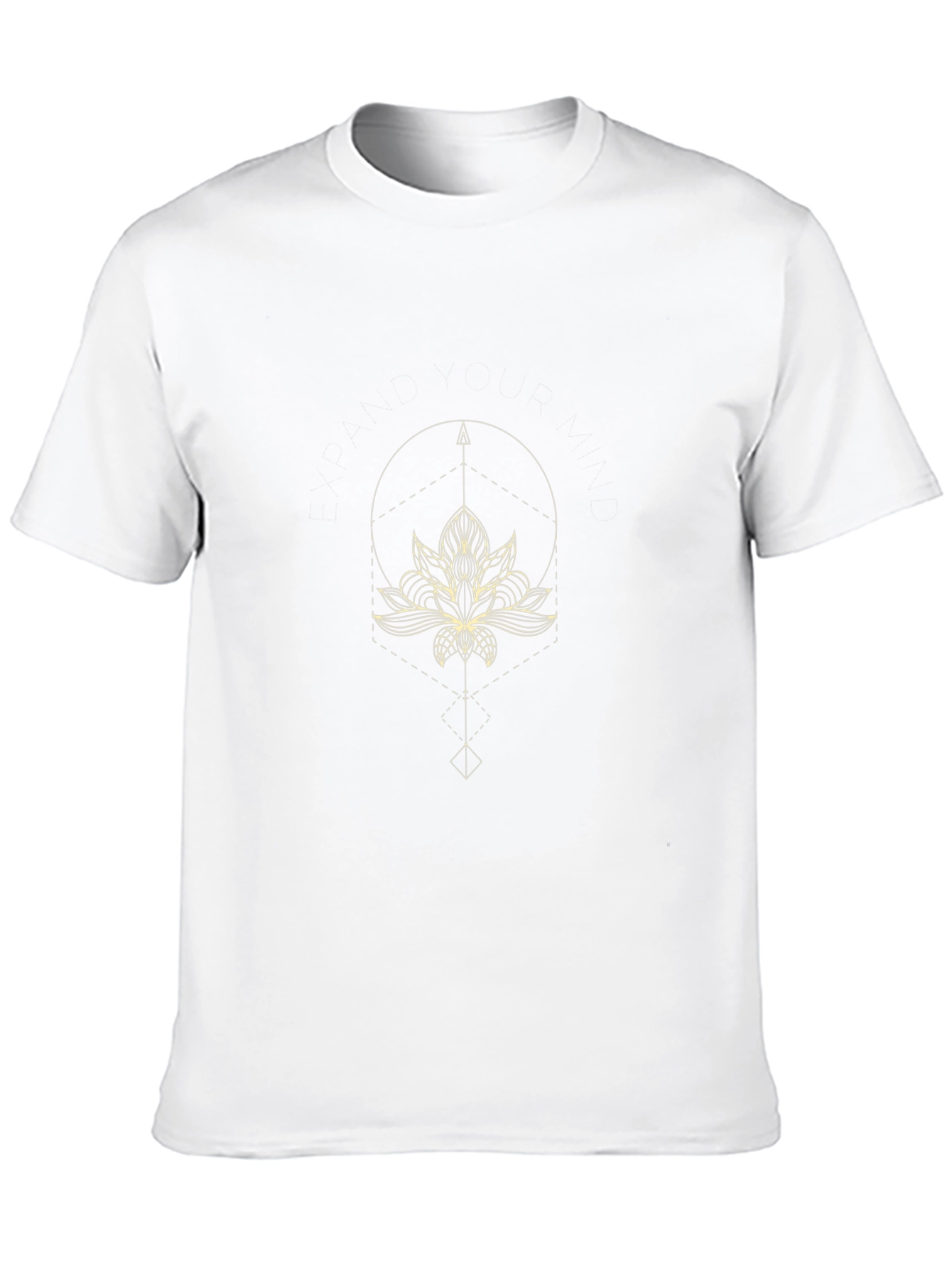 Lotus Flower Geometric Design Black T-Shirt