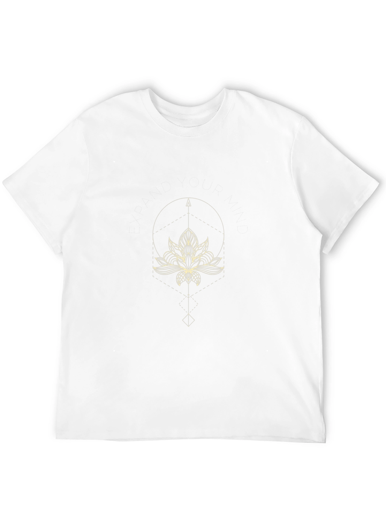 Lotus Flower Geometric Design Black T-Shirt