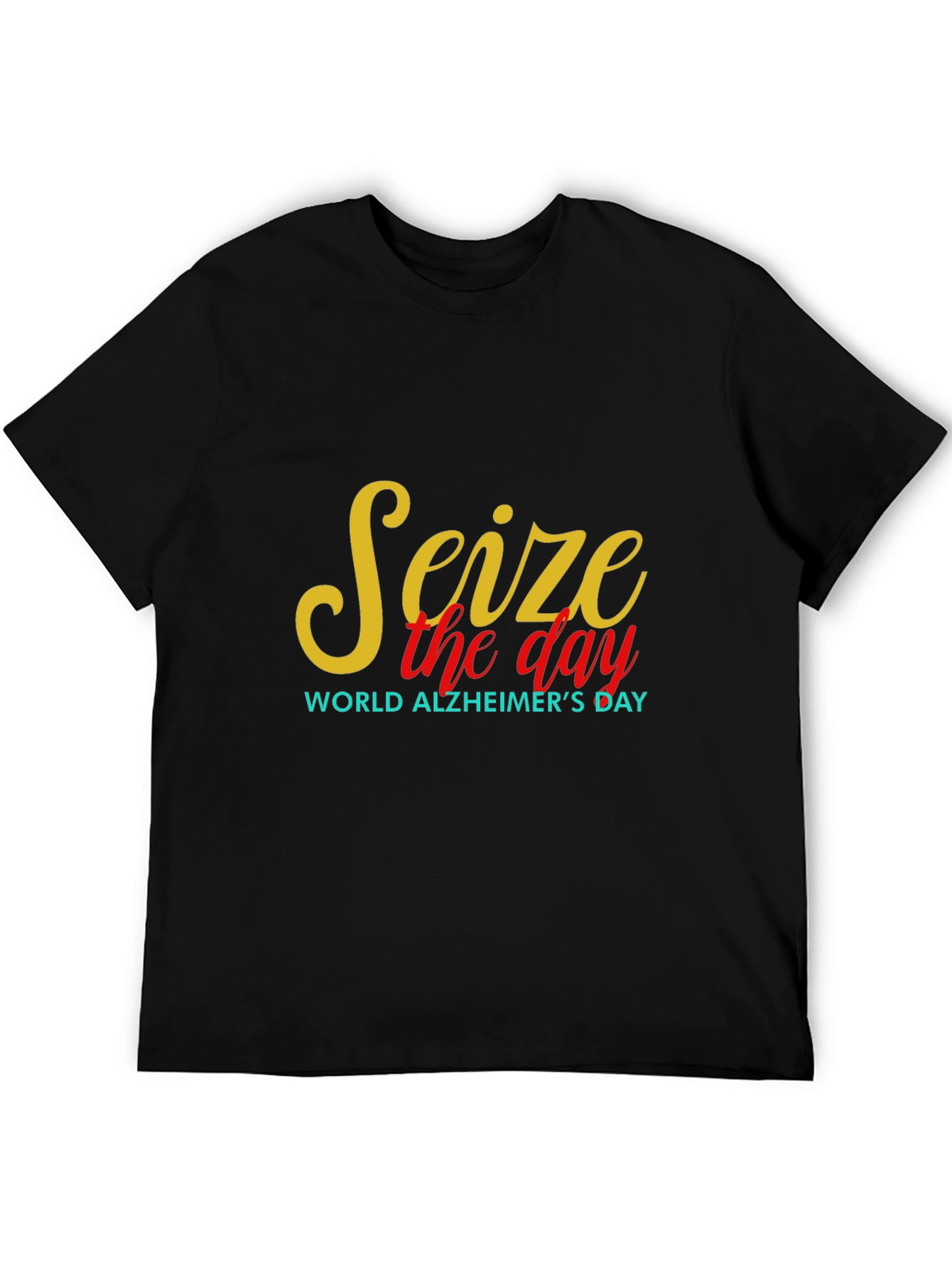 Seize the Day Alzheimers Awareness Black Tee