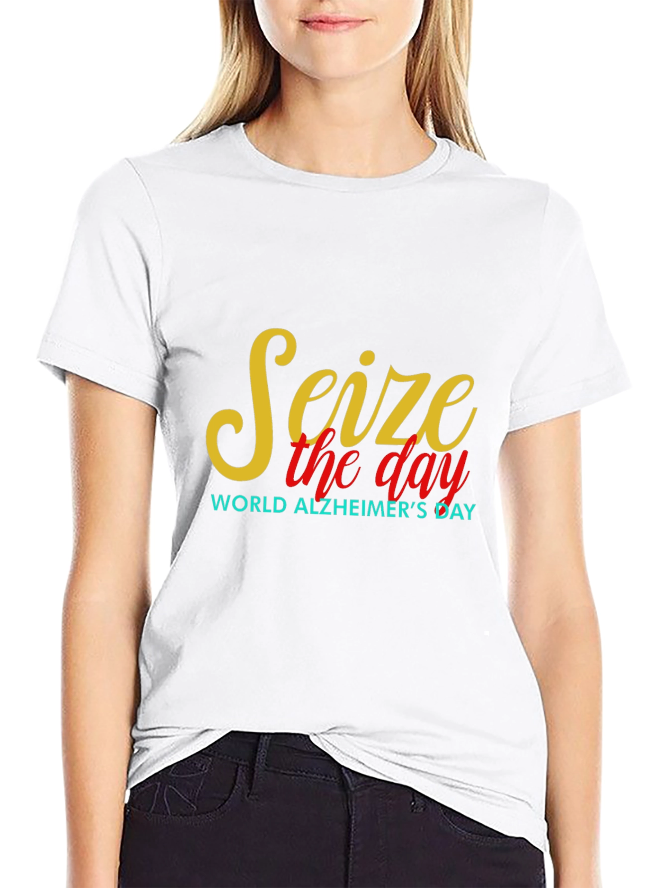 Seize the Day Alzheimers Awareness Black Tee