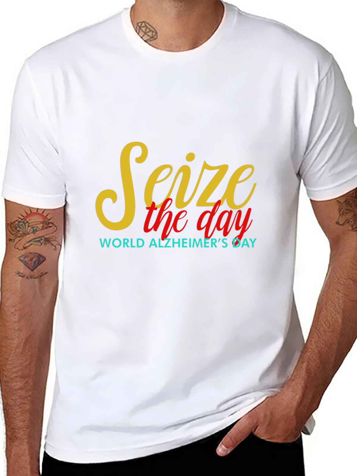 Seize the Day Alzheimers Awareness Black Tee