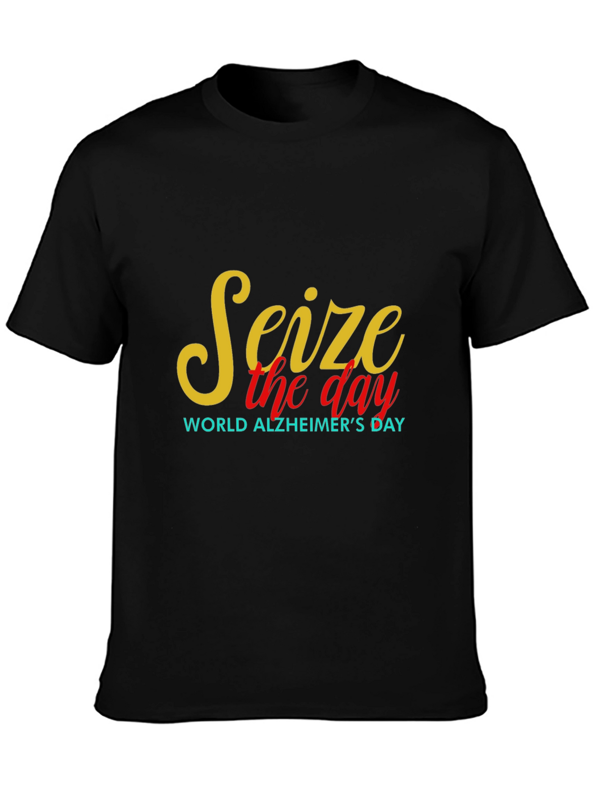 Seize the Day Alzheimers Awareness Black Tee
