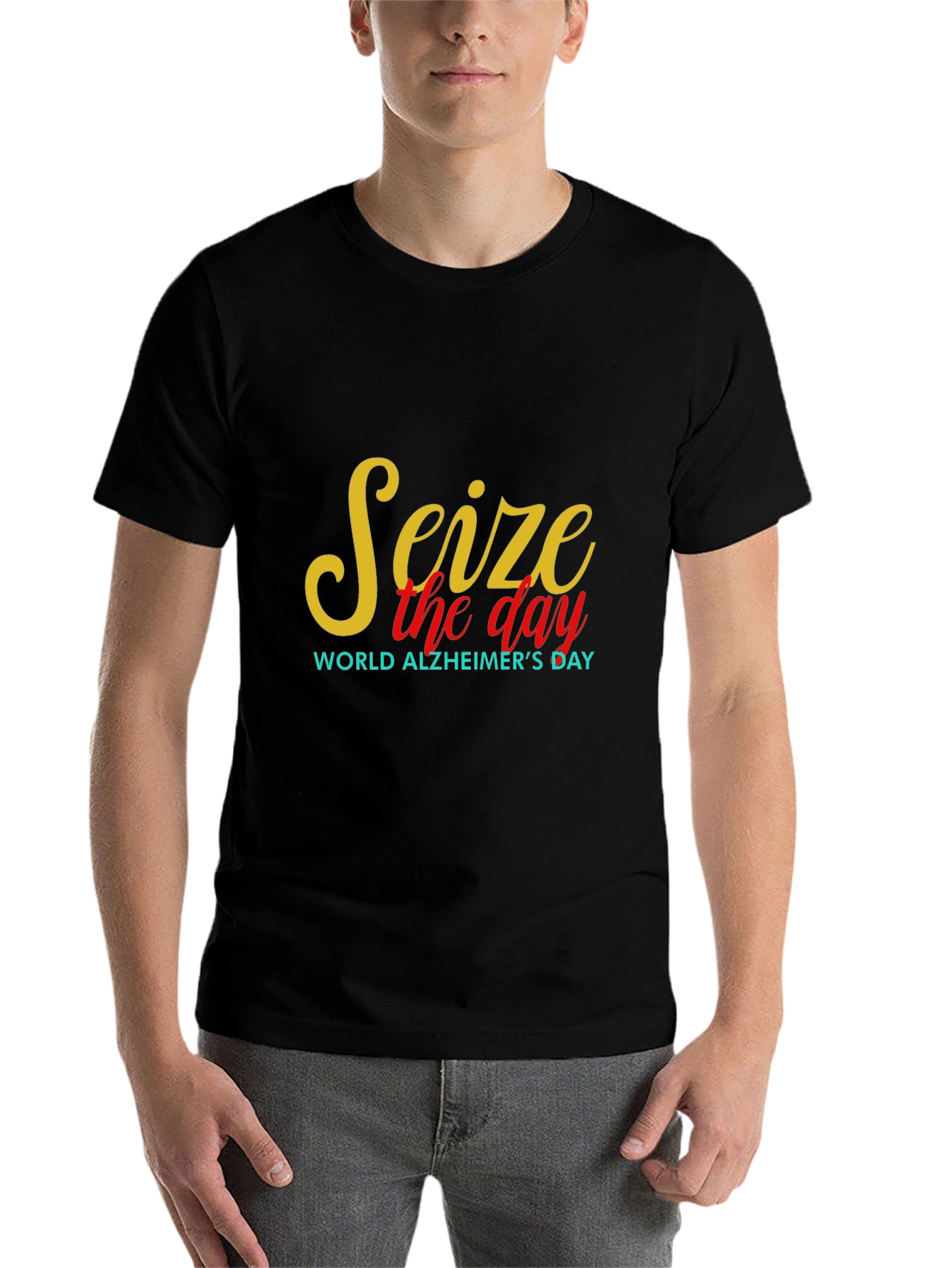 Seize the Day Alzheimers Awareness Black Tee