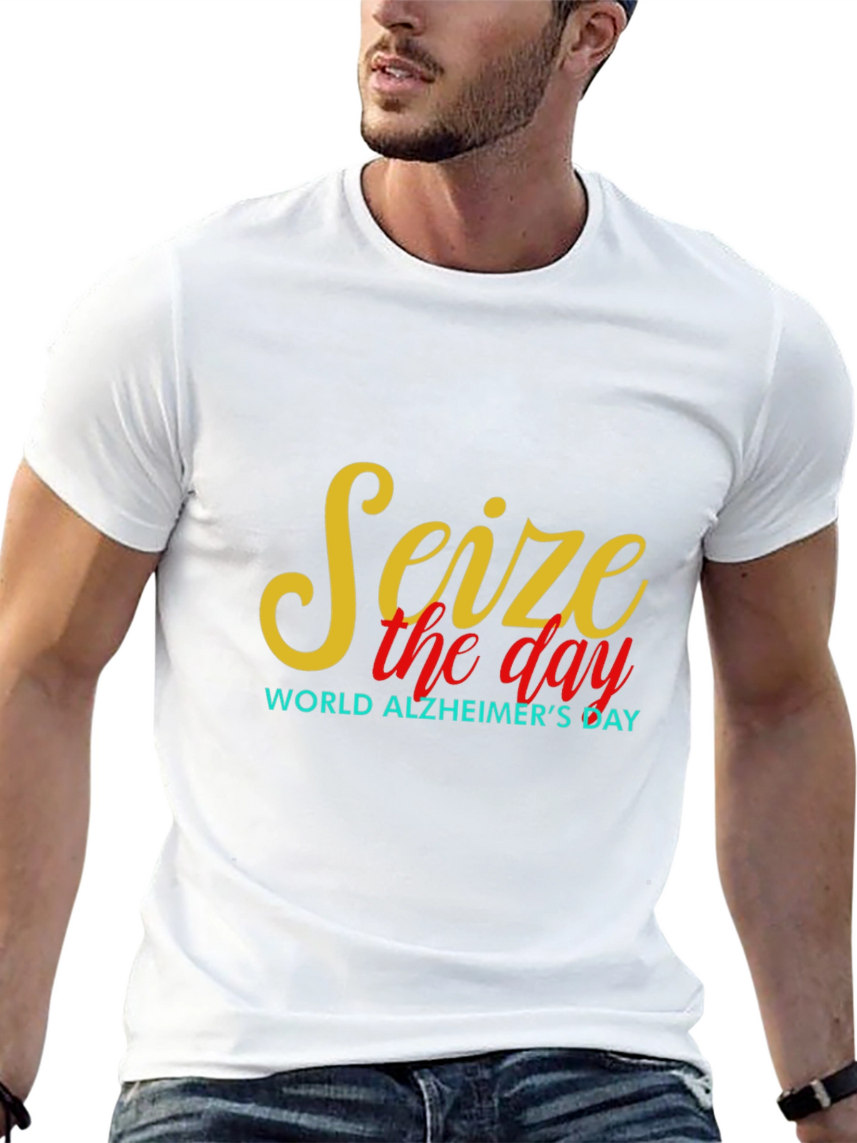 Seize the Day Alzheimers Awareness Black Tee