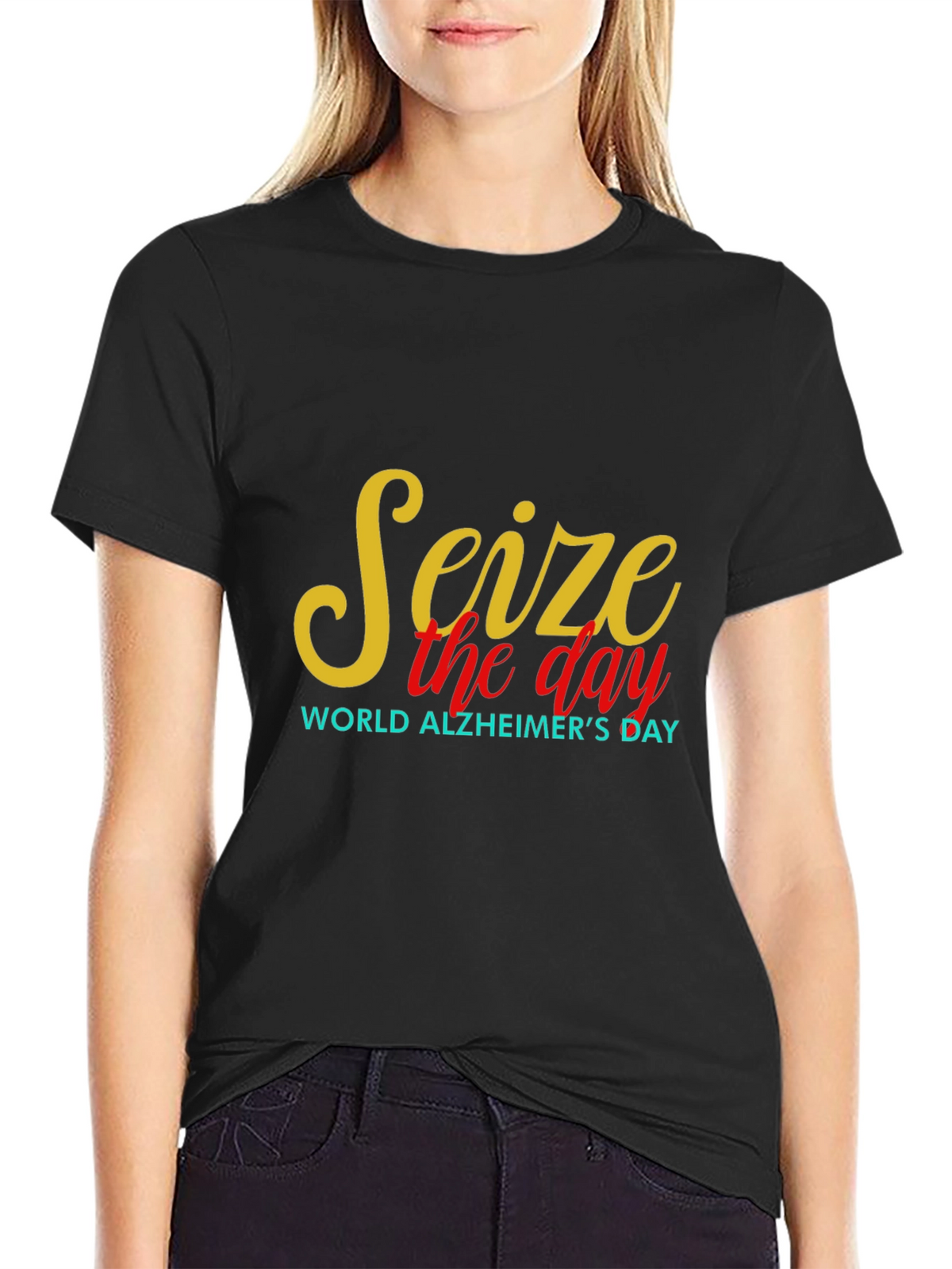 Seize the Day Alzheimers Awareness Black Tee