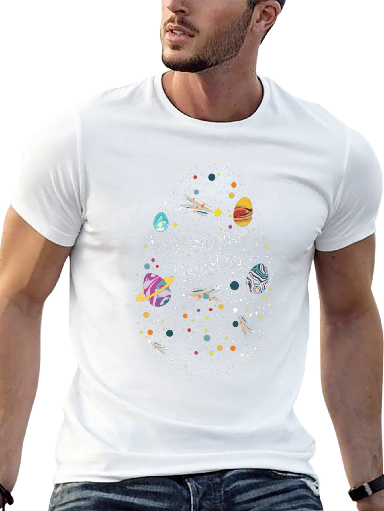 Cosmic Easter T-Shirt - Space Egg Design