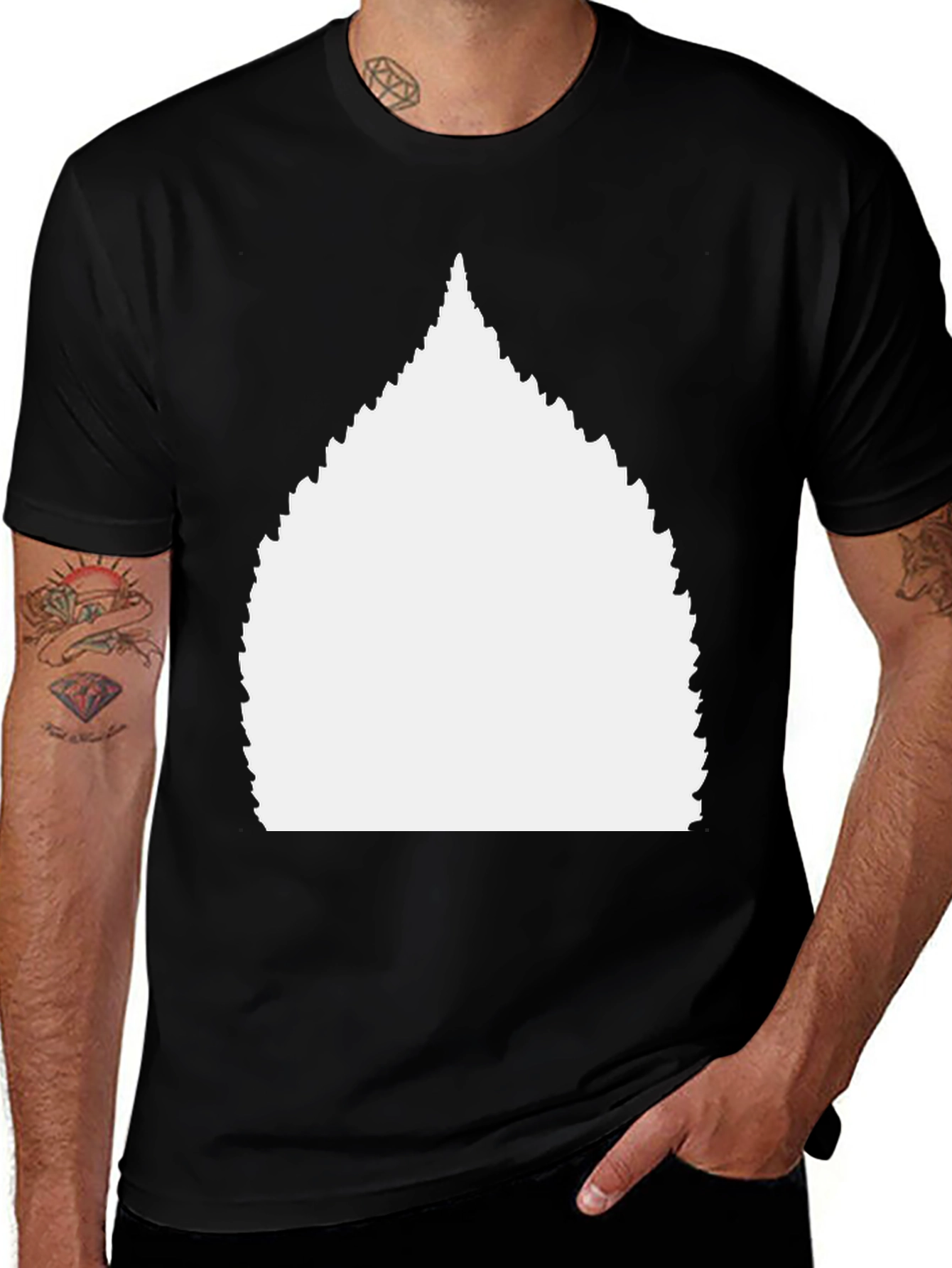 Blank White Graphic on Black Mens Tee