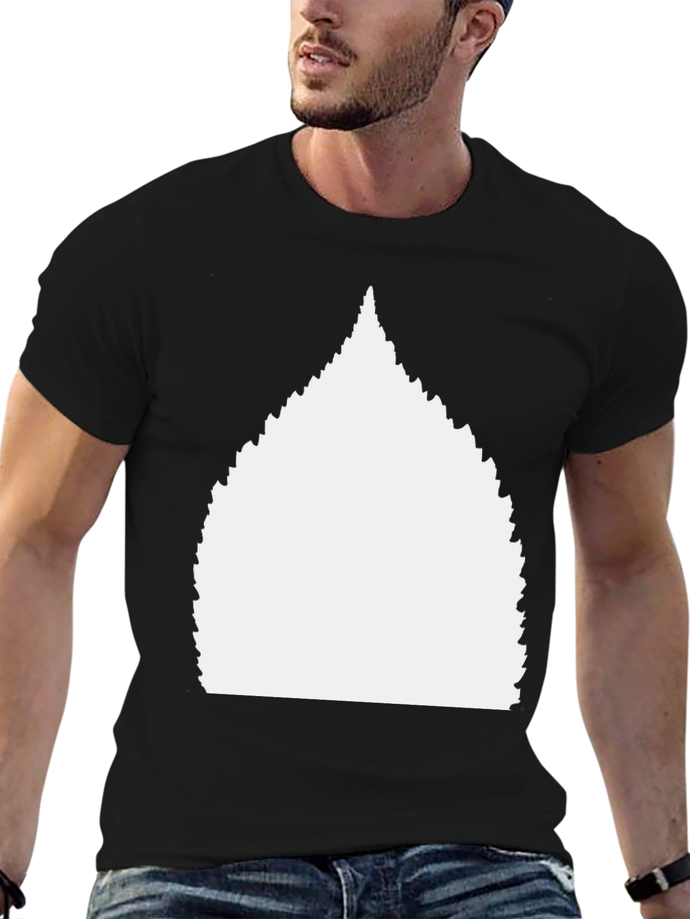 Blank White Graphic on Black Mens Tee