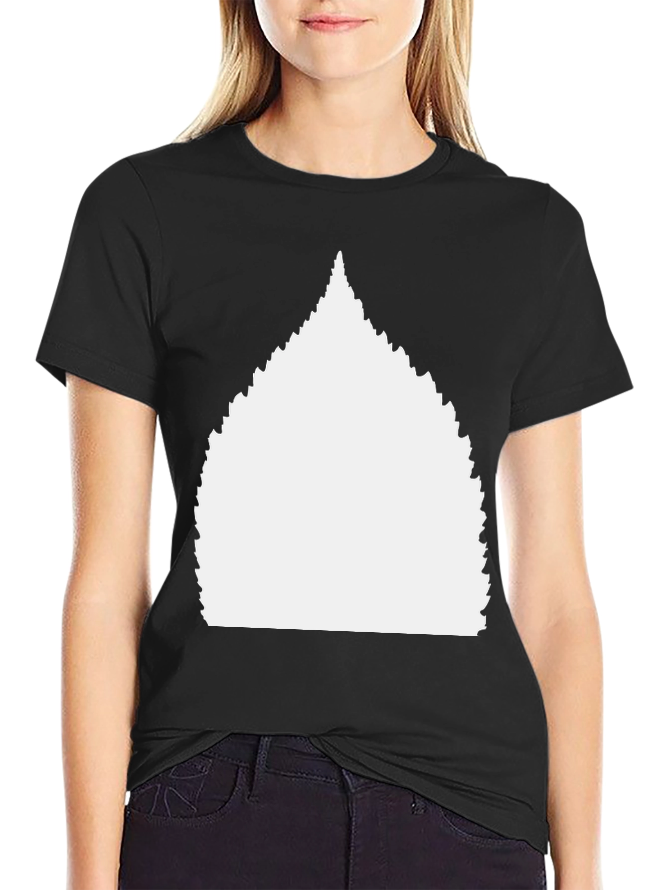 Blank White Graphic on Black Mens Tee