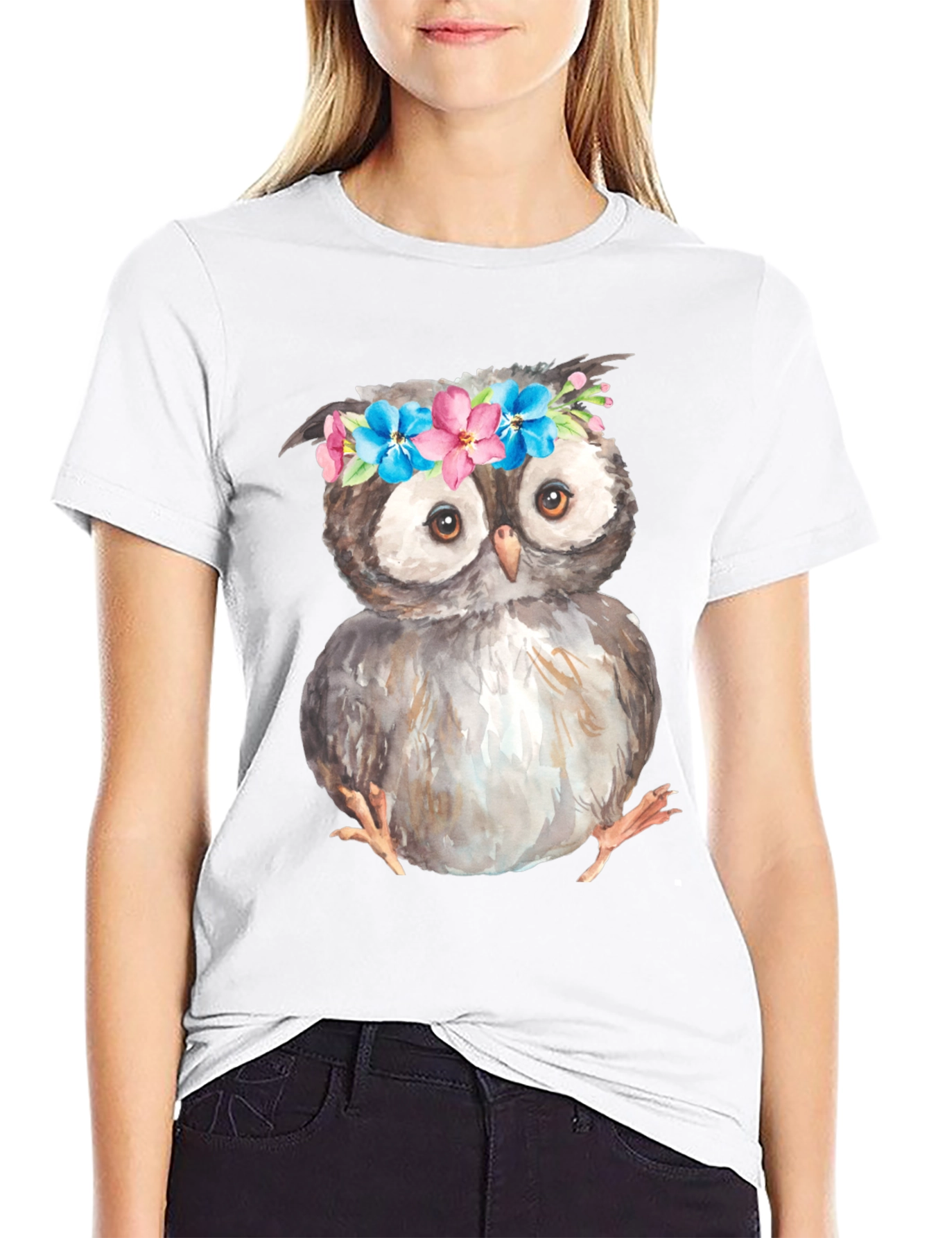 Owl with Flower Crown T-Shirt