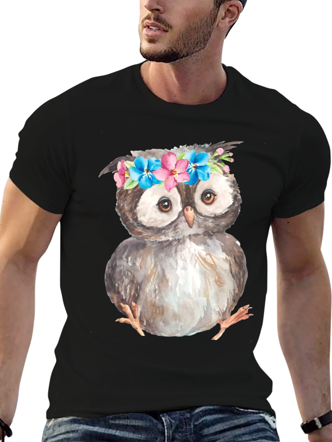 Owl with Flower Crown T-Shirt