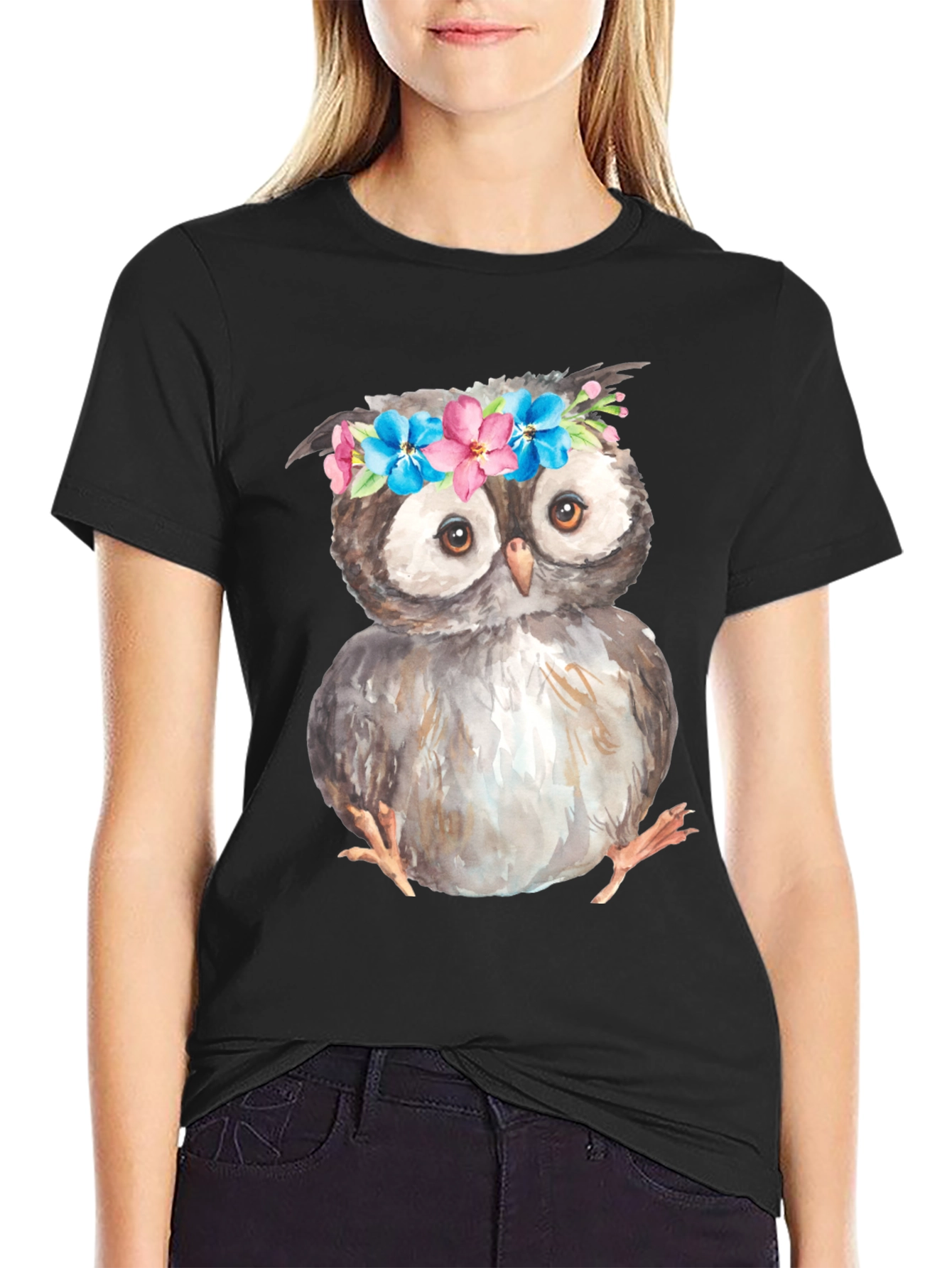 Owl with Flower Crown T-Shirt